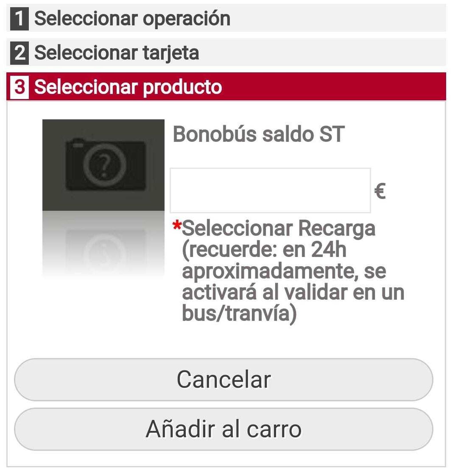 Saldo que queremos recargar