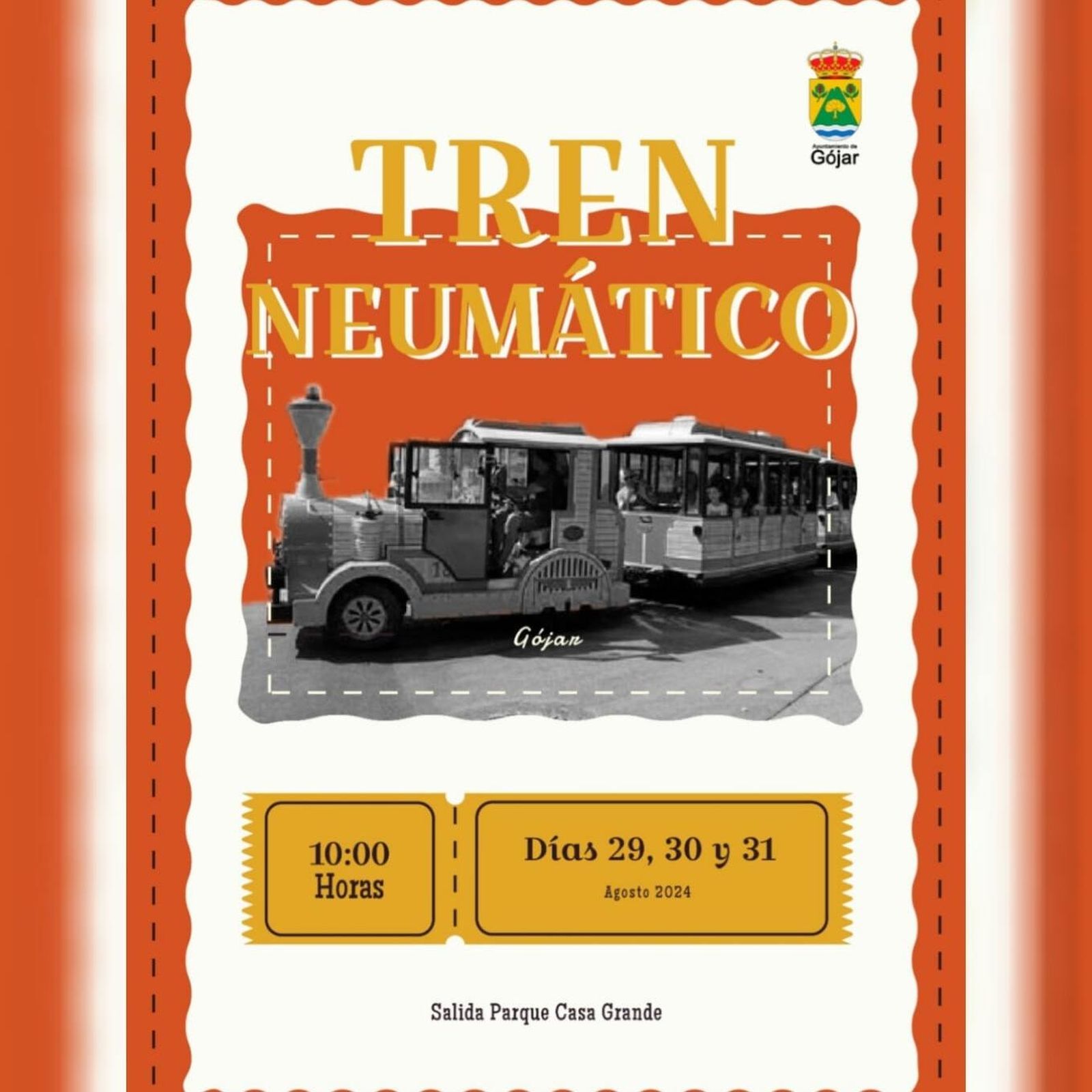 El Tren Neumático recorrerá las calles de Gójar durante las Fiestas Patronales de la Divina Pastora.