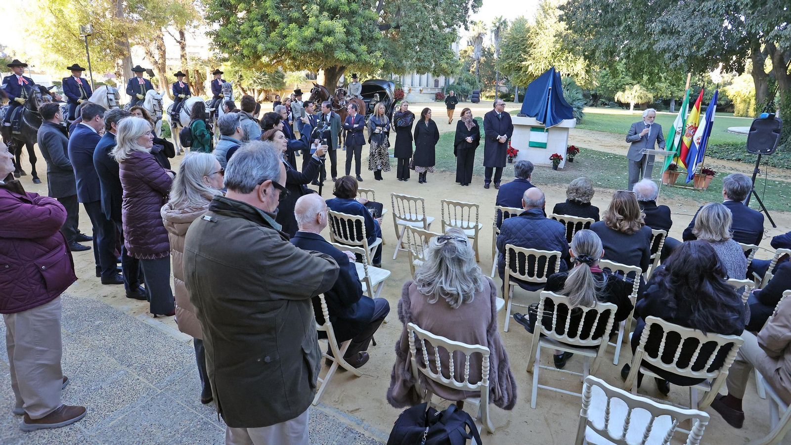 Inauguración del monumento dedicado a Álvaro Domecq en la Real Escuela