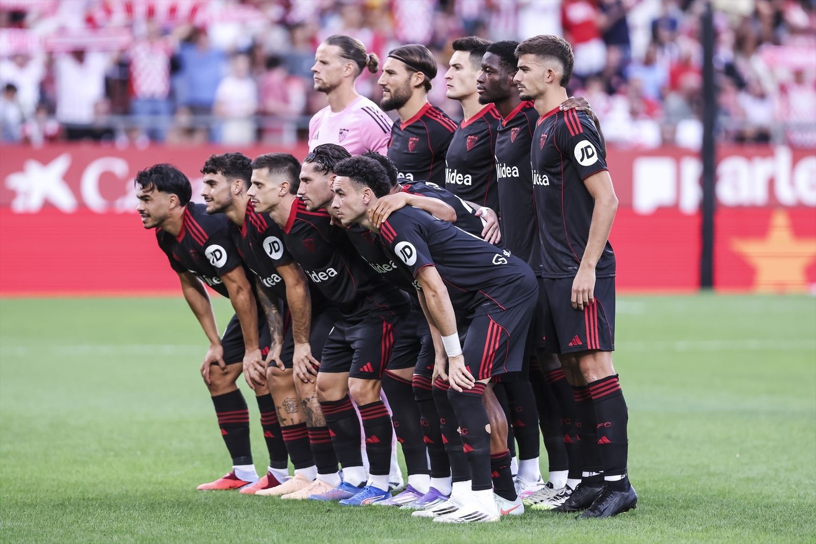 El once titular del Sevilla en Montilivi.