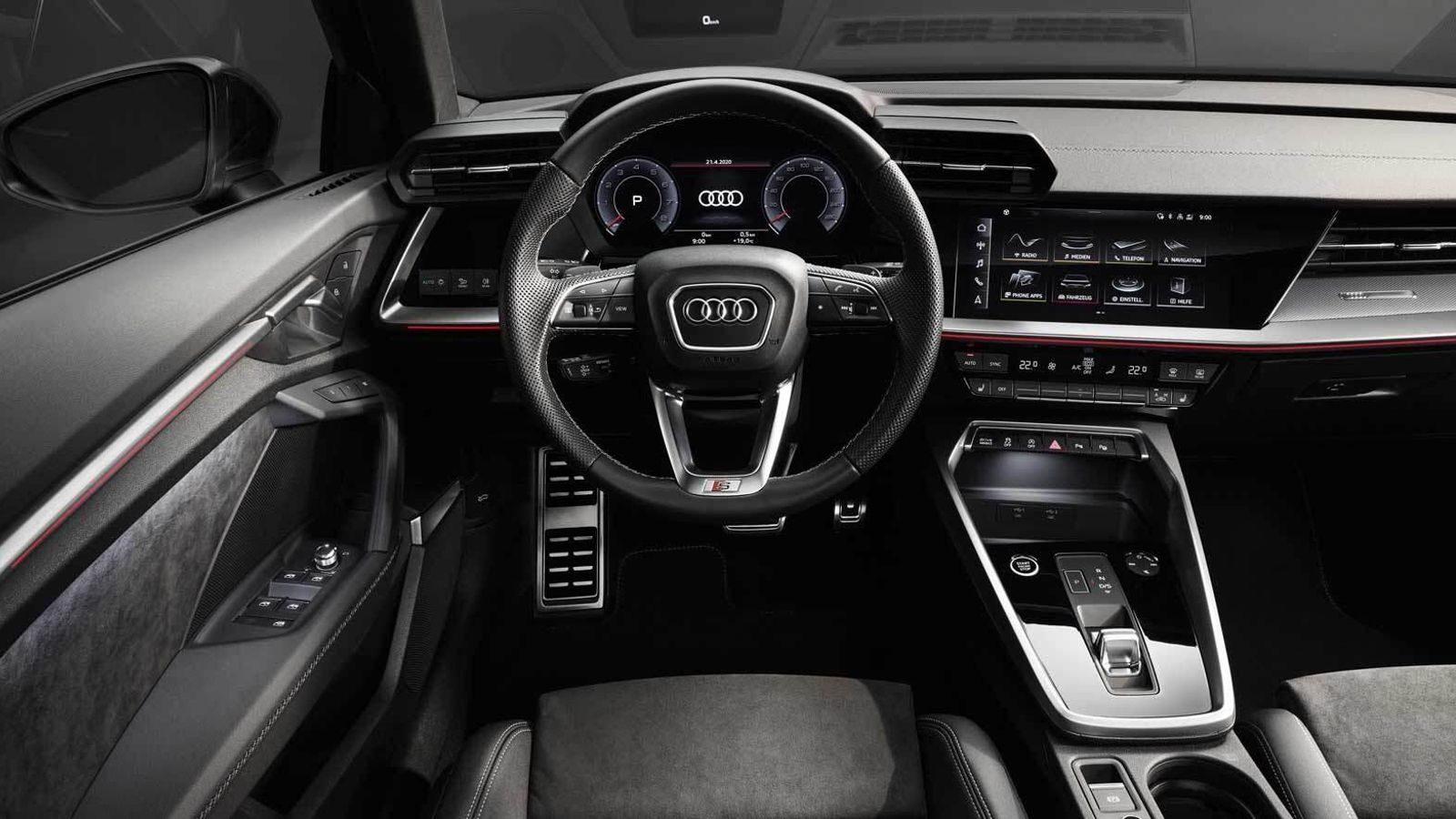 Interior del nuevo Audi A3 Sedán 2020.