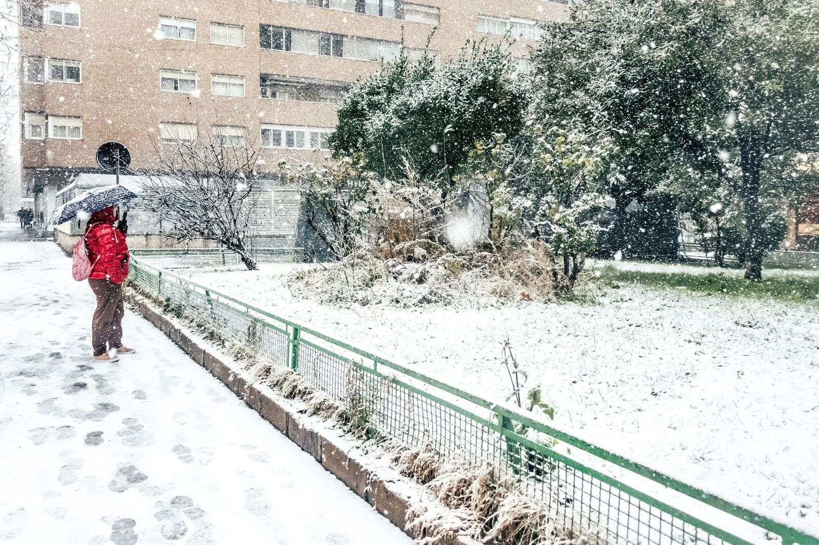 Imágenes de la nevada que ha dejado la borrasca Kristin en Madrid capital