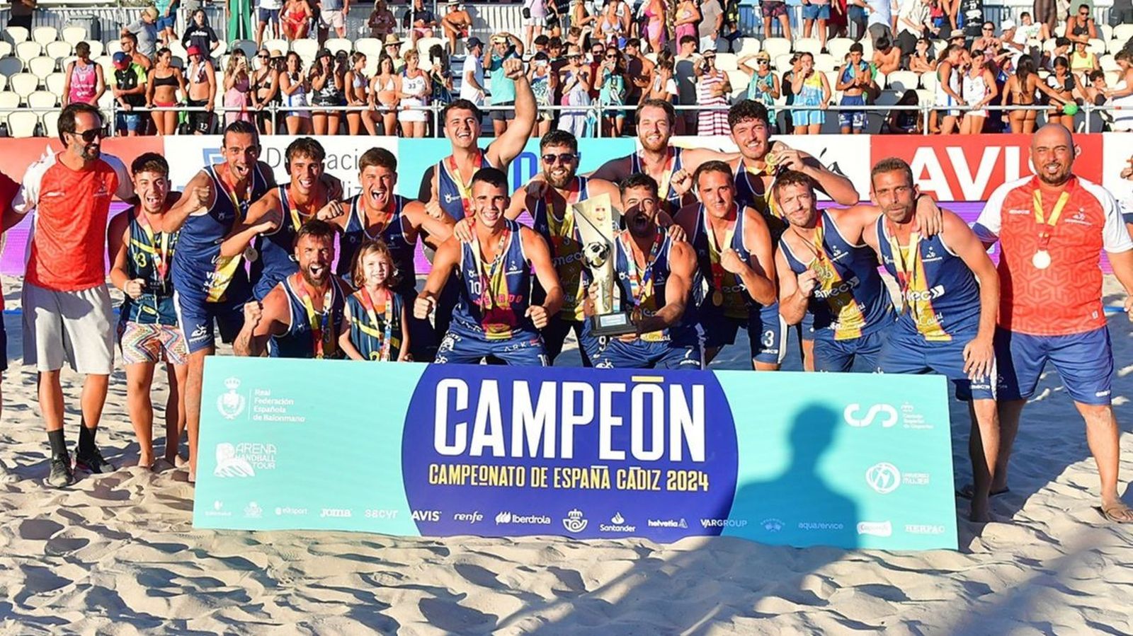 Una formación del equipo senior masculino del BM Playa Algeciras