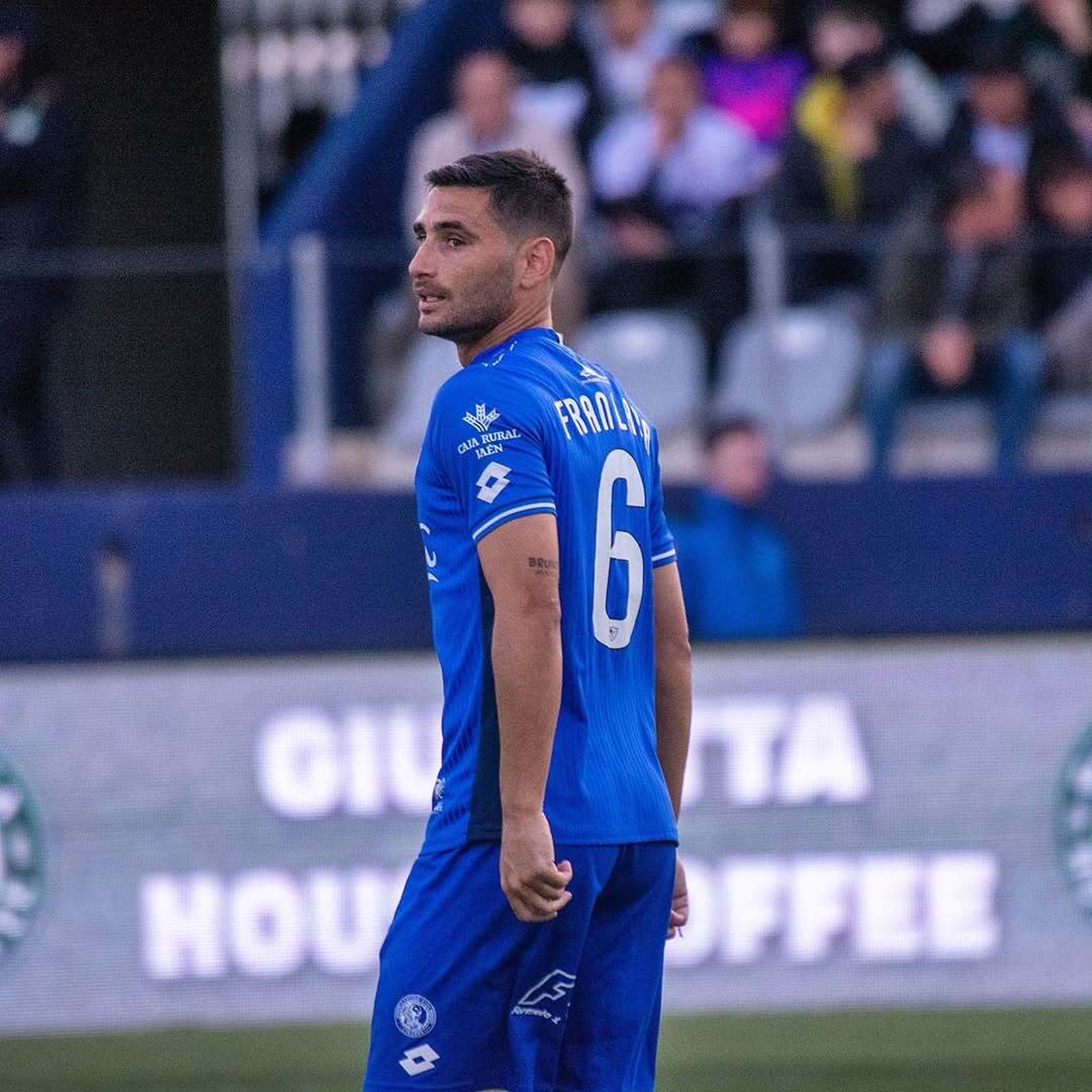 Fran Lara, en el partido de la primera vuelta en La Victoria.