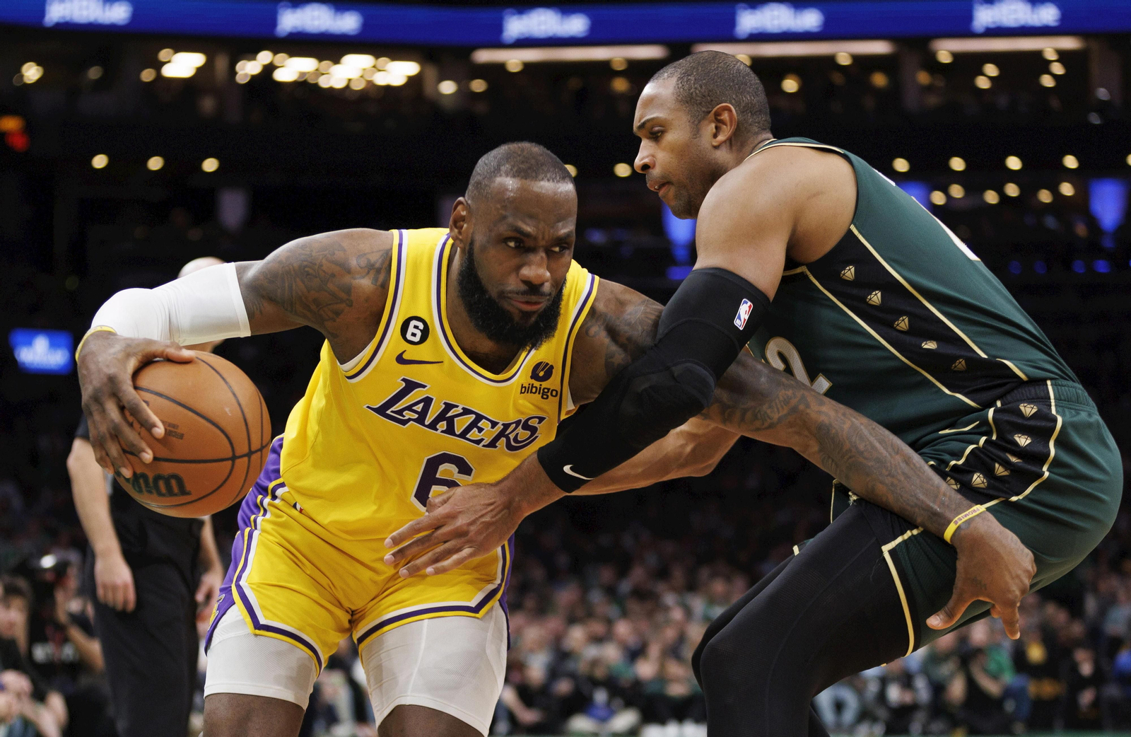 Lebron James en un partido de Los Angeles Lakers.