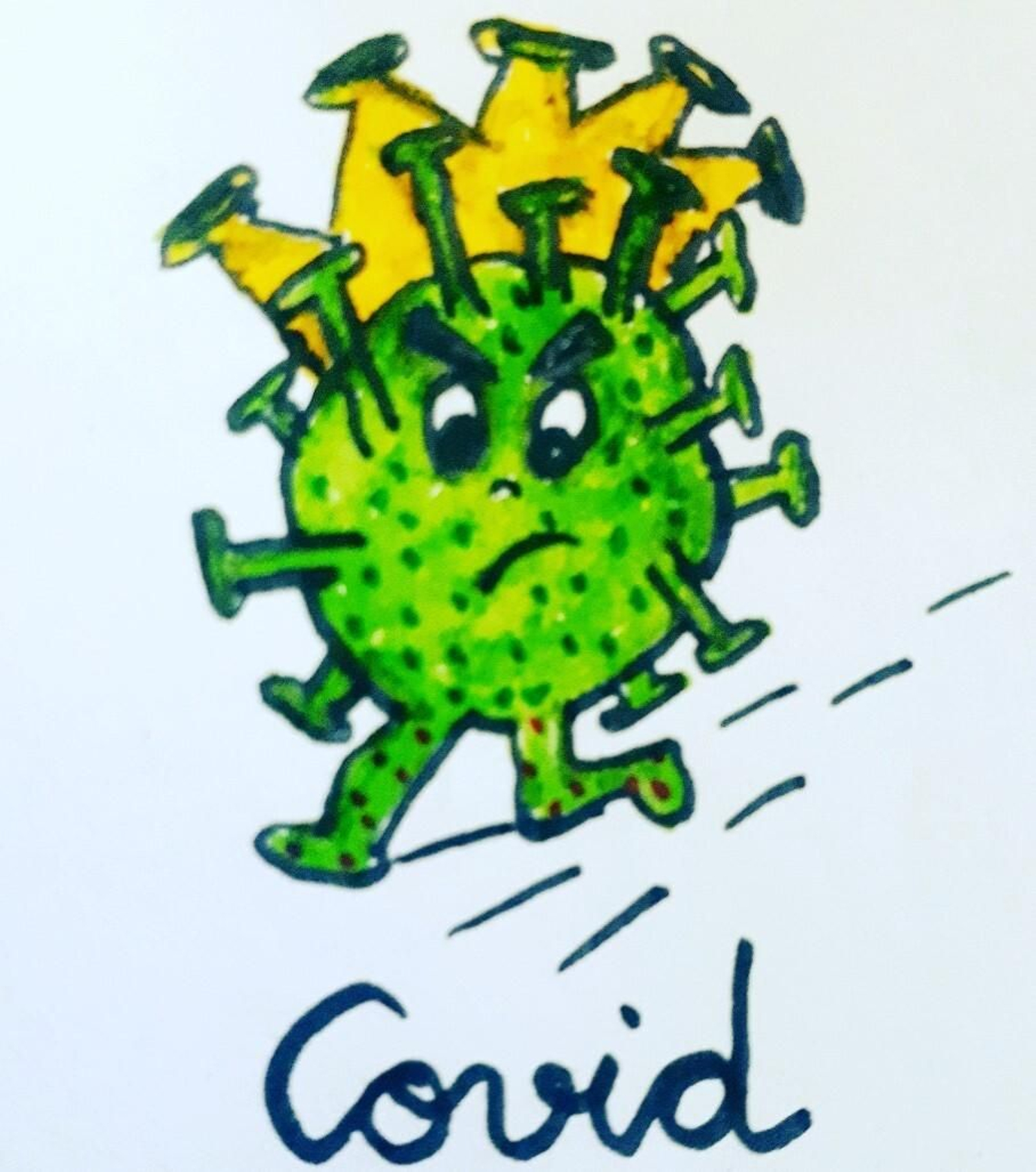 Ilustración de Covid en el cuento.