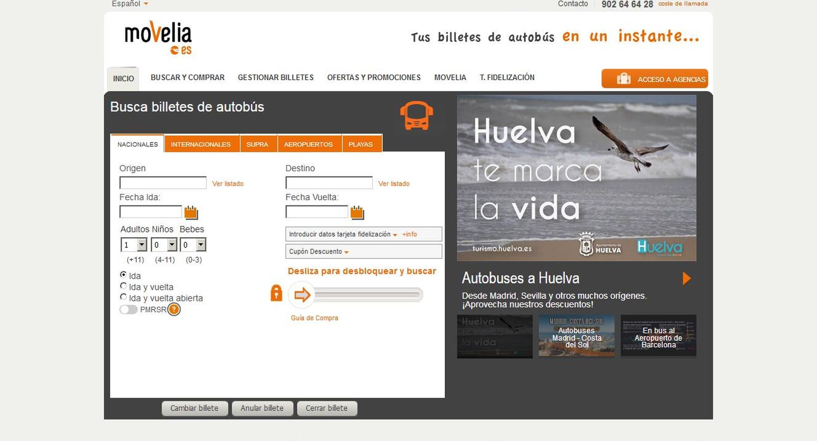 Portada de la página web de la plataforma.