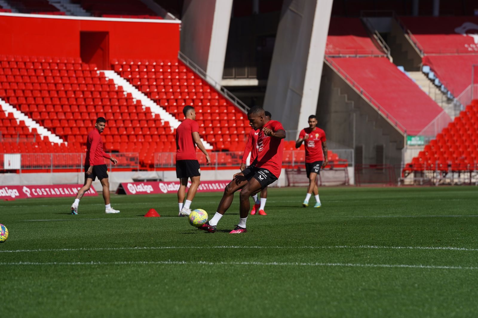 Akieme, en un entrenamiento de la semana pasada