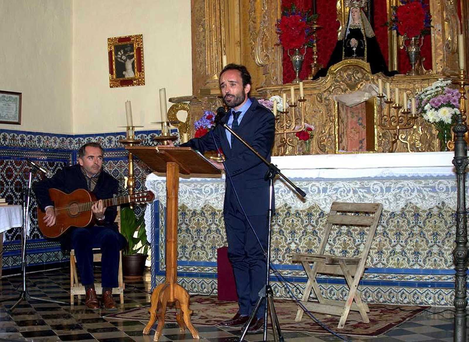 Juan de la Lama en el momento de pronunciar el pregón.