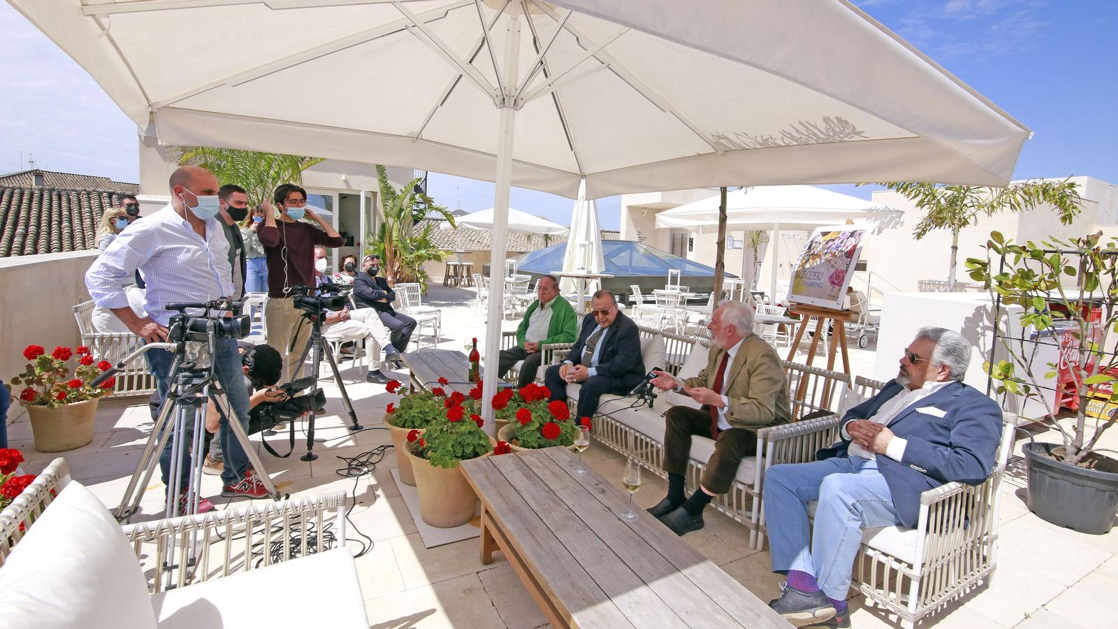 Un momento de la rueda de prensa en el Hotel Tío Pepe.