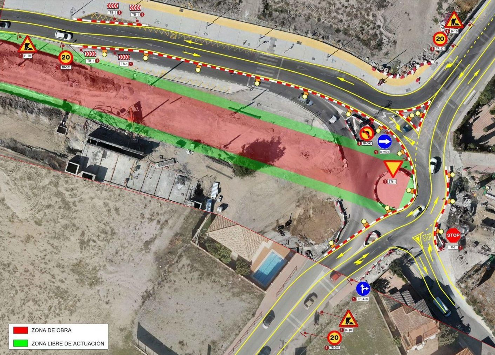 Imagen de como se realiza el desvío en La Gloria
