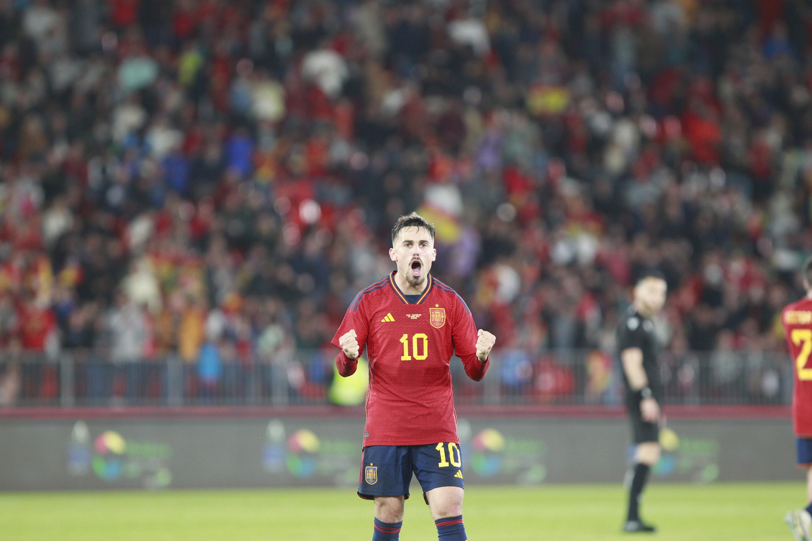 Imágenes del partido de fútbol amistoso entre las selecciones de España y Suiza Sub 21, disputado en Almería