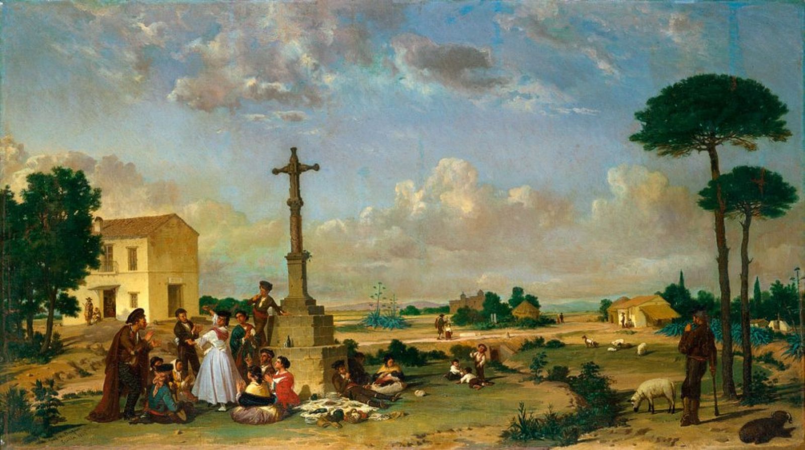 Baile en el exterior de una venta. José Domínguez Bécquer. 1867. Museo Carmen Thyssen