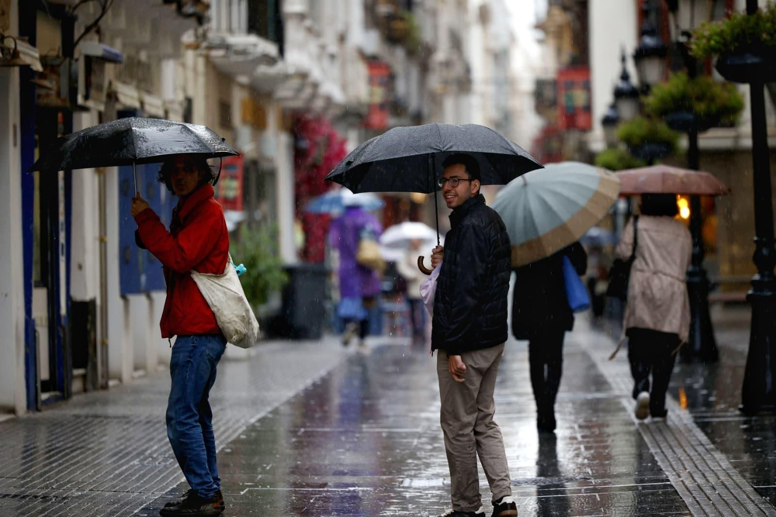Un día de lluvia en Cádiz.