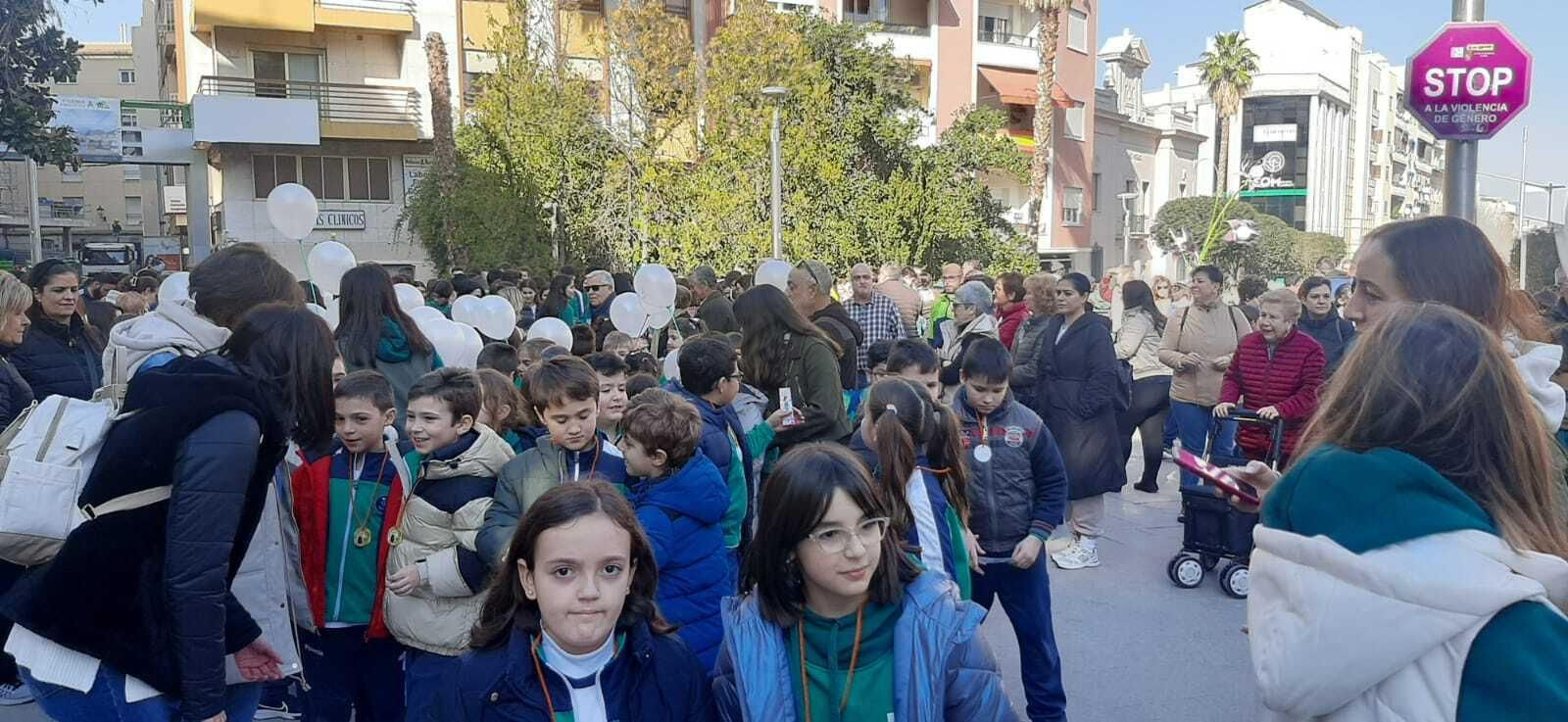 Así ha sido la caminata por la paz del colegio Pedro Poveda de Jaén