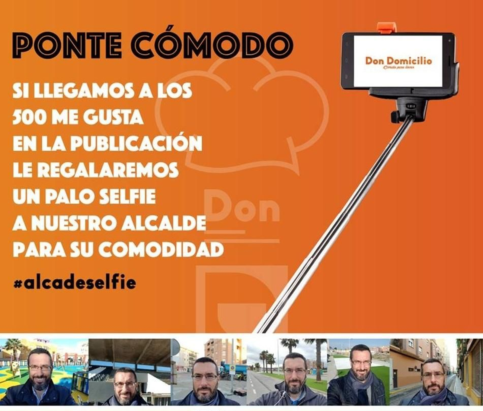 La publicación que el establecimiento pide compartir para regalar un palo selfi al alcalde