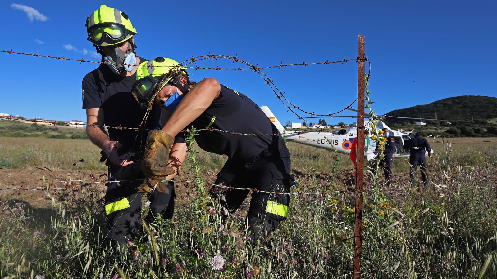 Rescate de un herido en las Pozas del Cobre