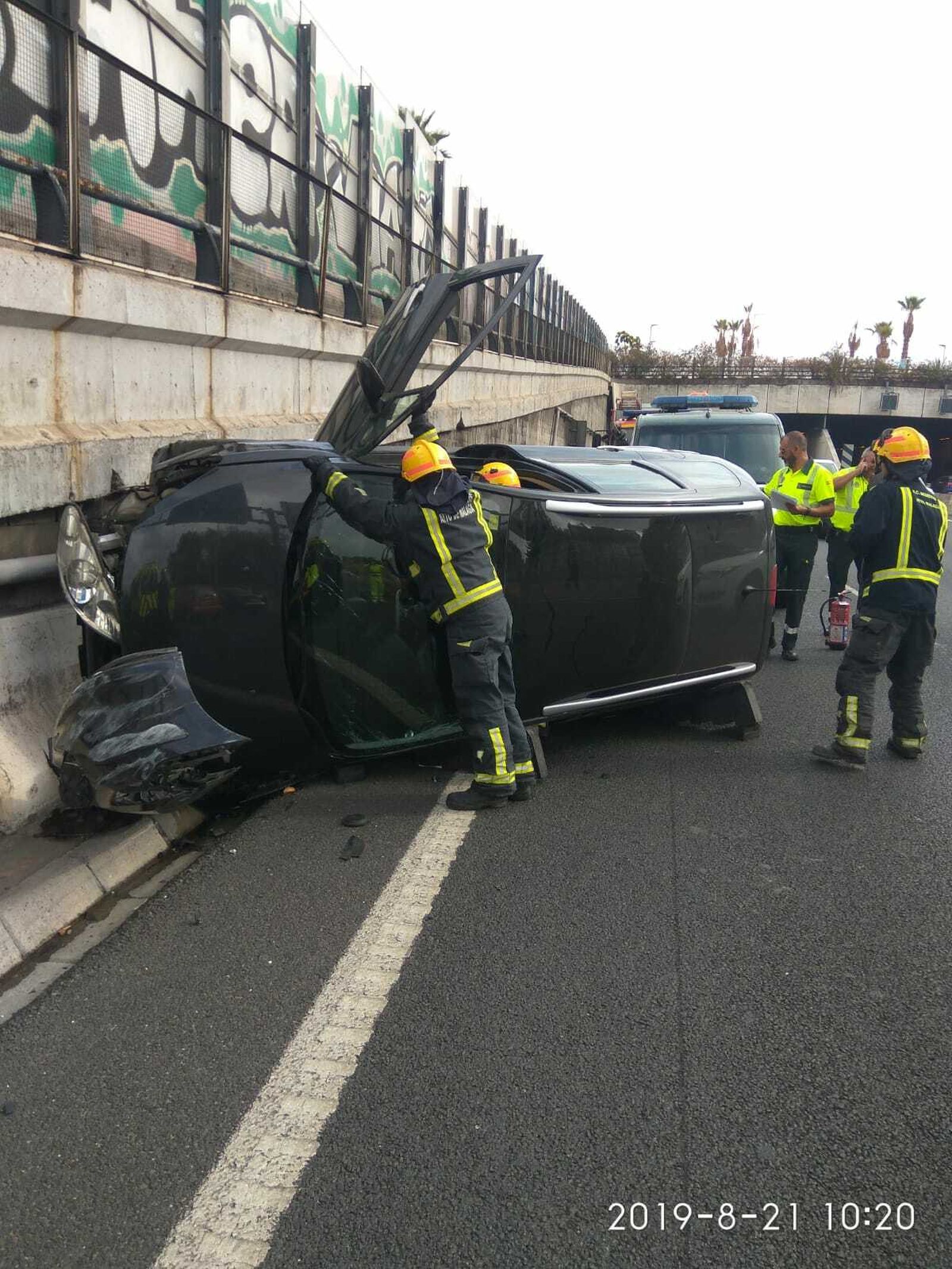 Estado en el que quedó el vehículo volcado