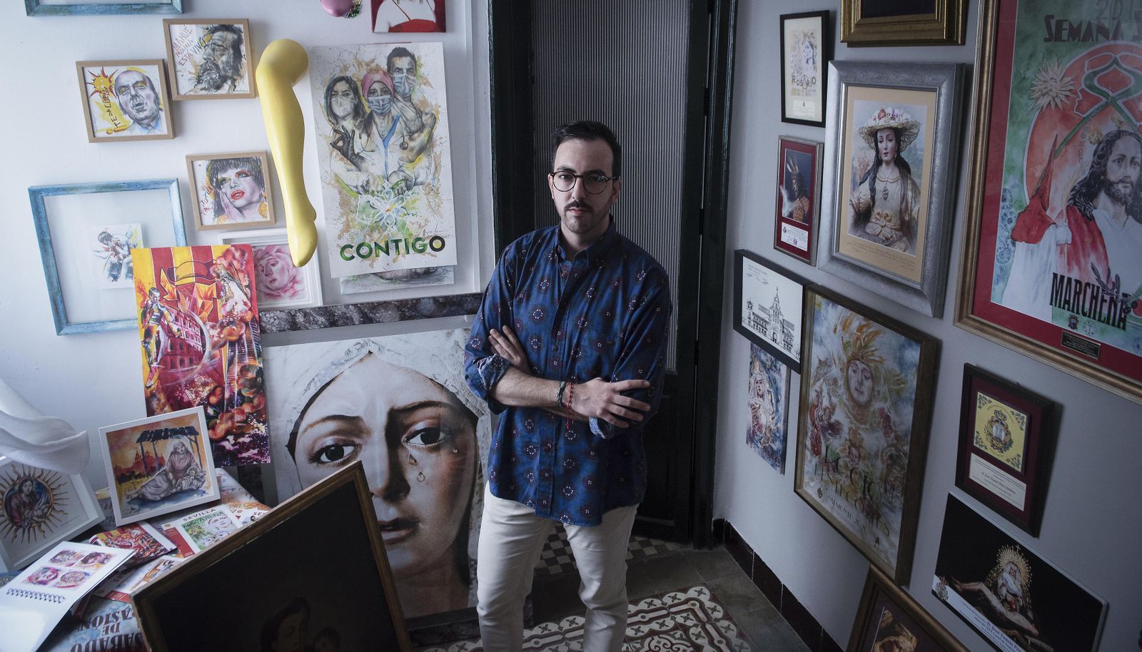 José Tomás Pérez Indiano posa en su estudio.