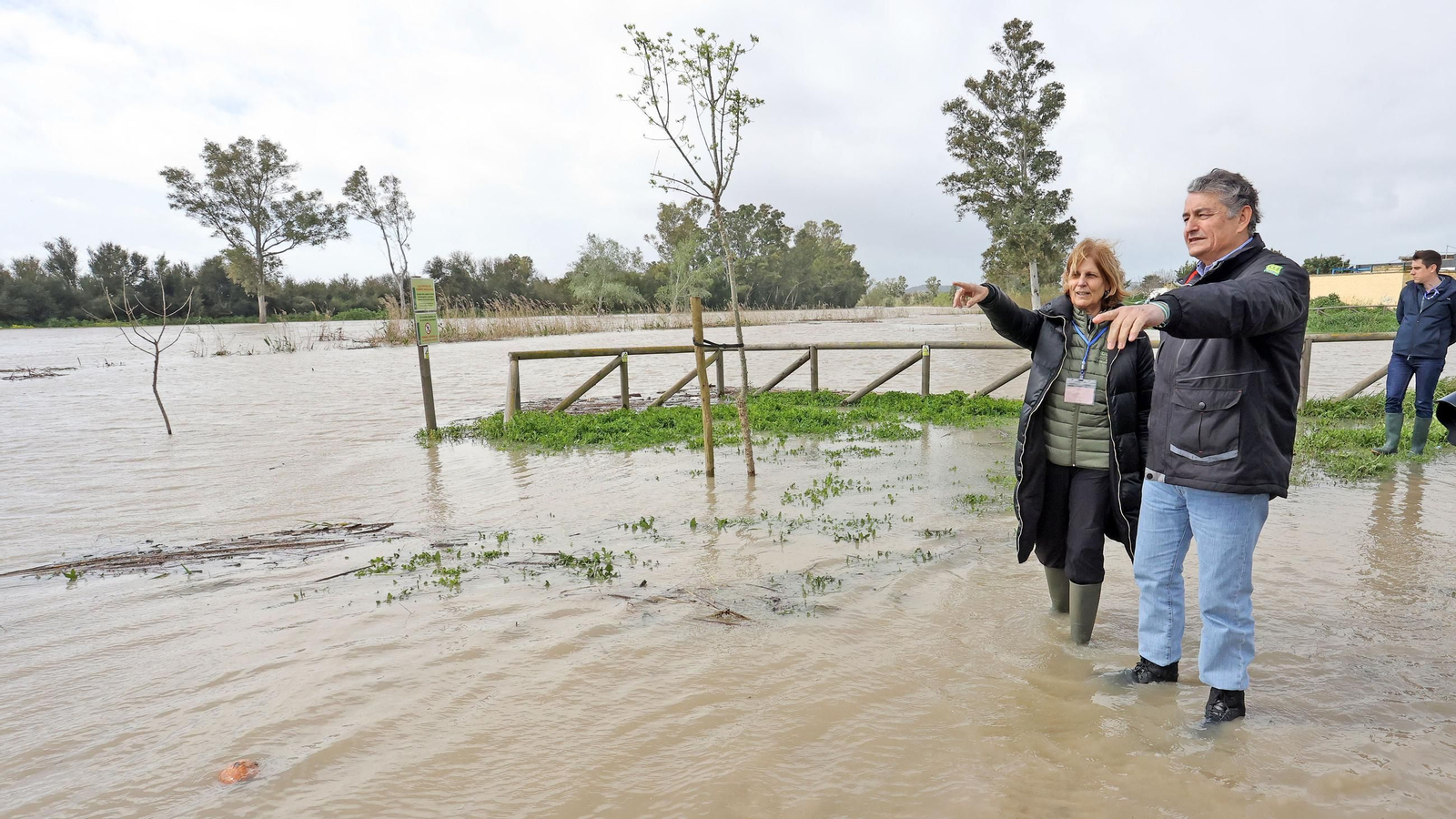 Operativo por el desbordamiento del río Guadalete