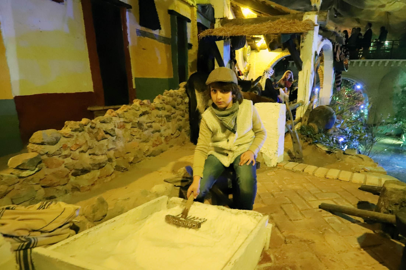 Escena del belén viviente de Beas, seña de identidad que se recobra estos días en los concursos.