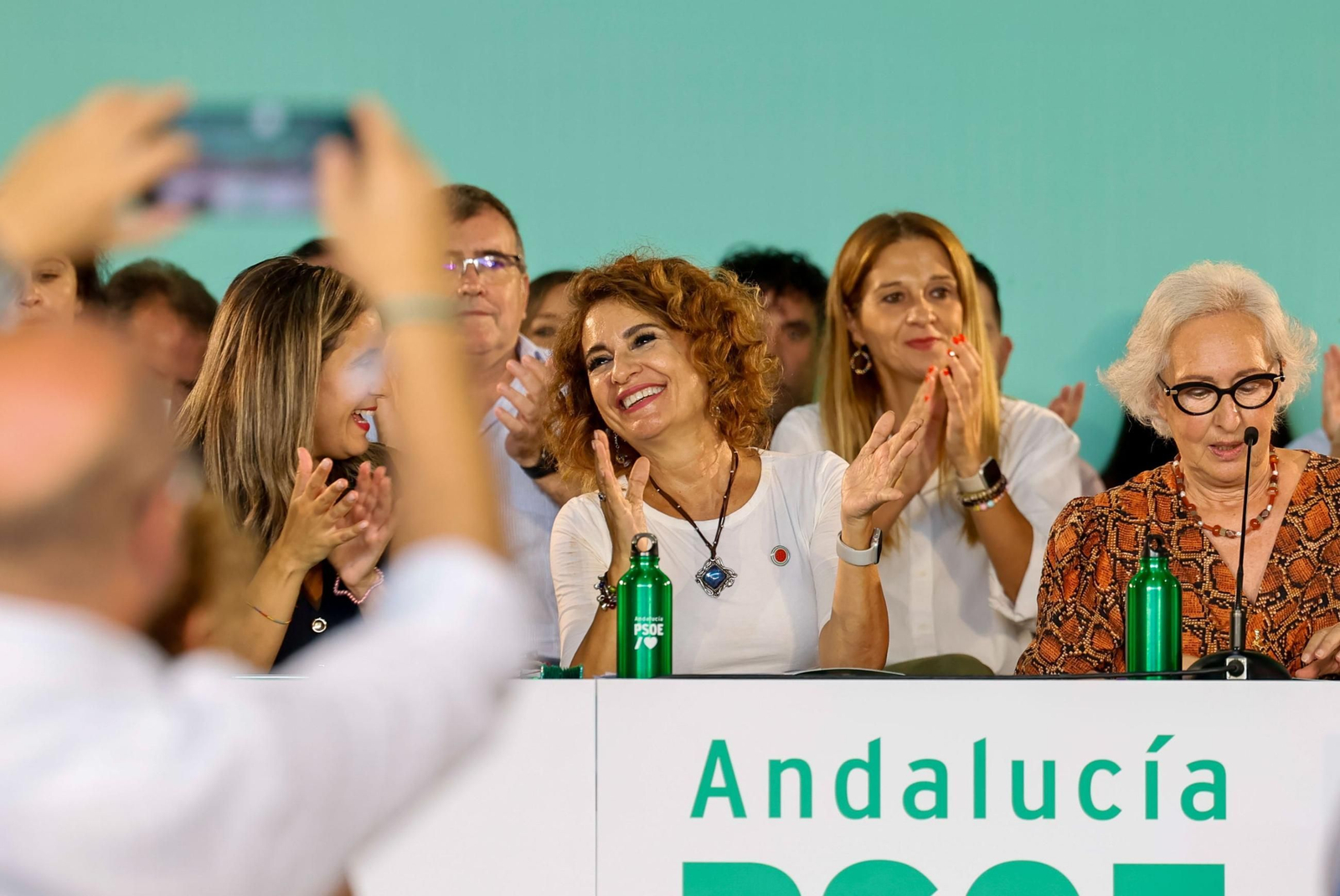 La secretaria general del PSOE andaluz, María Jesús Montero, en un acto del partido en Huelva este sábado.