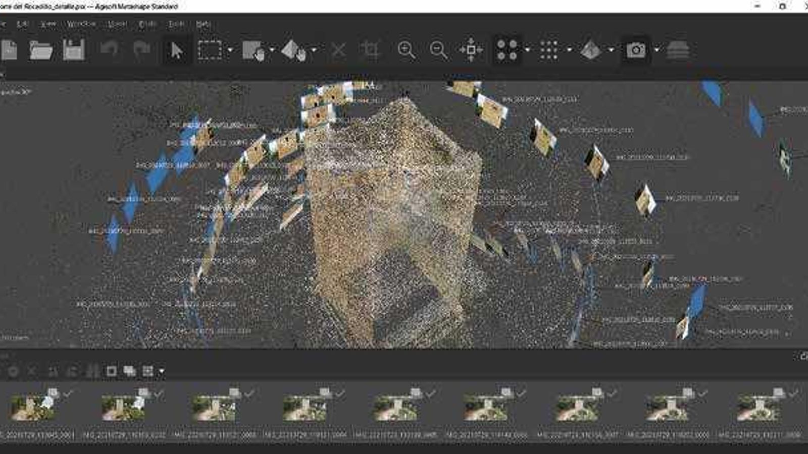 Nube de puntos del modelo fotogramétrico.