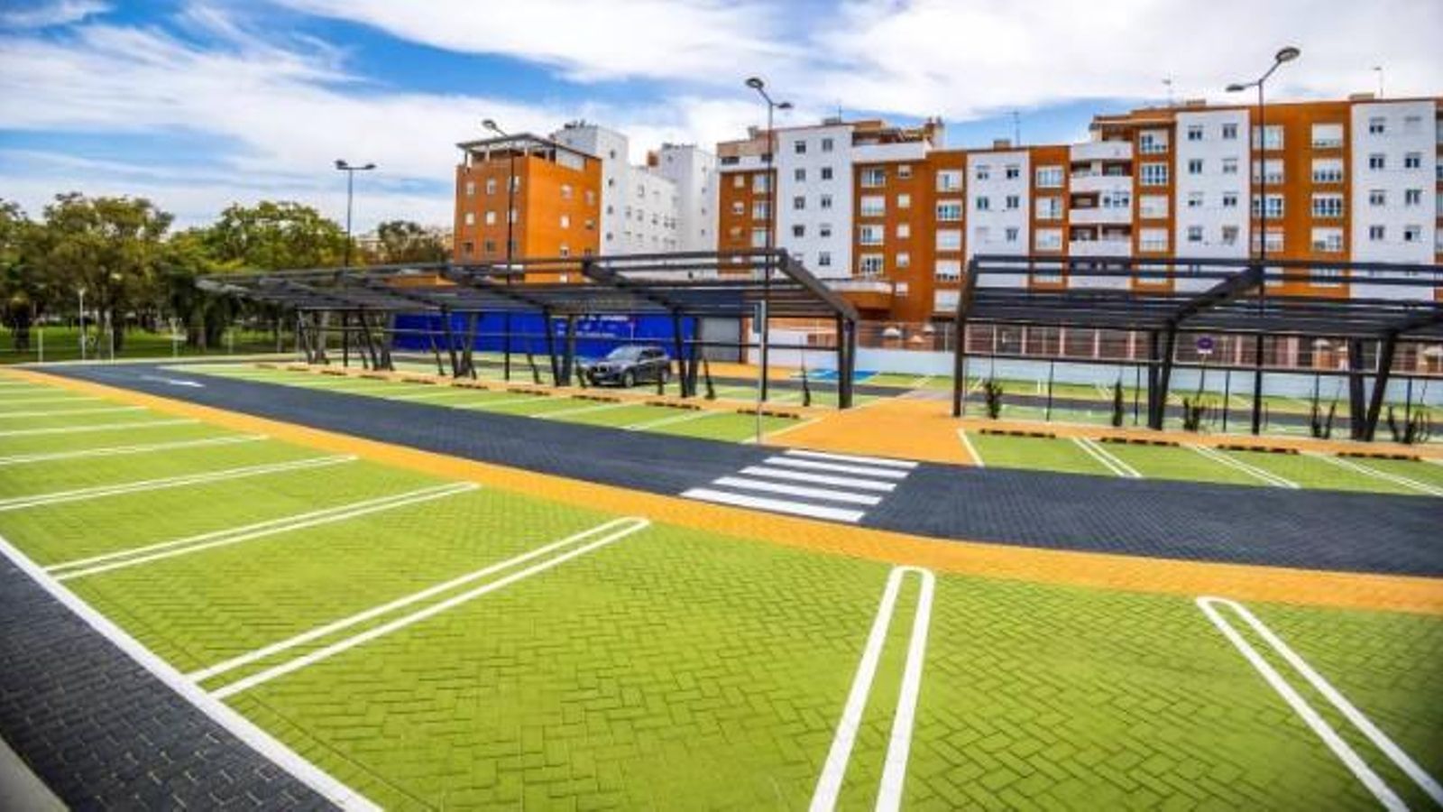 El pasado mes de febrero se abrió al uso el aparcamiento táctico junto al parque del Barrero.