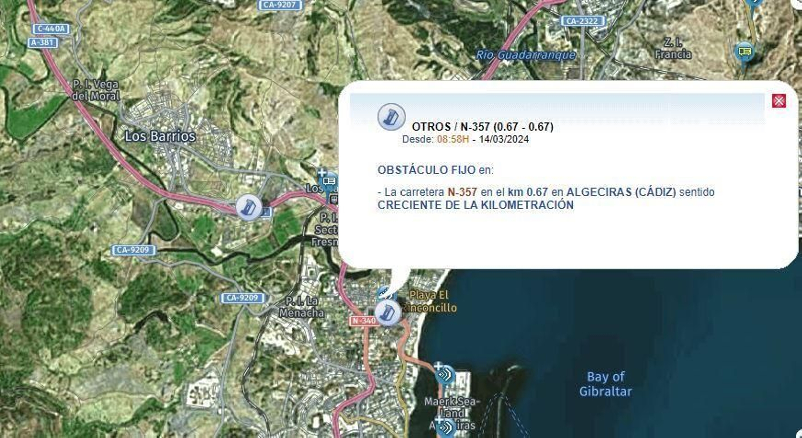 Los dos accidentes señalados por la DGT en su web.