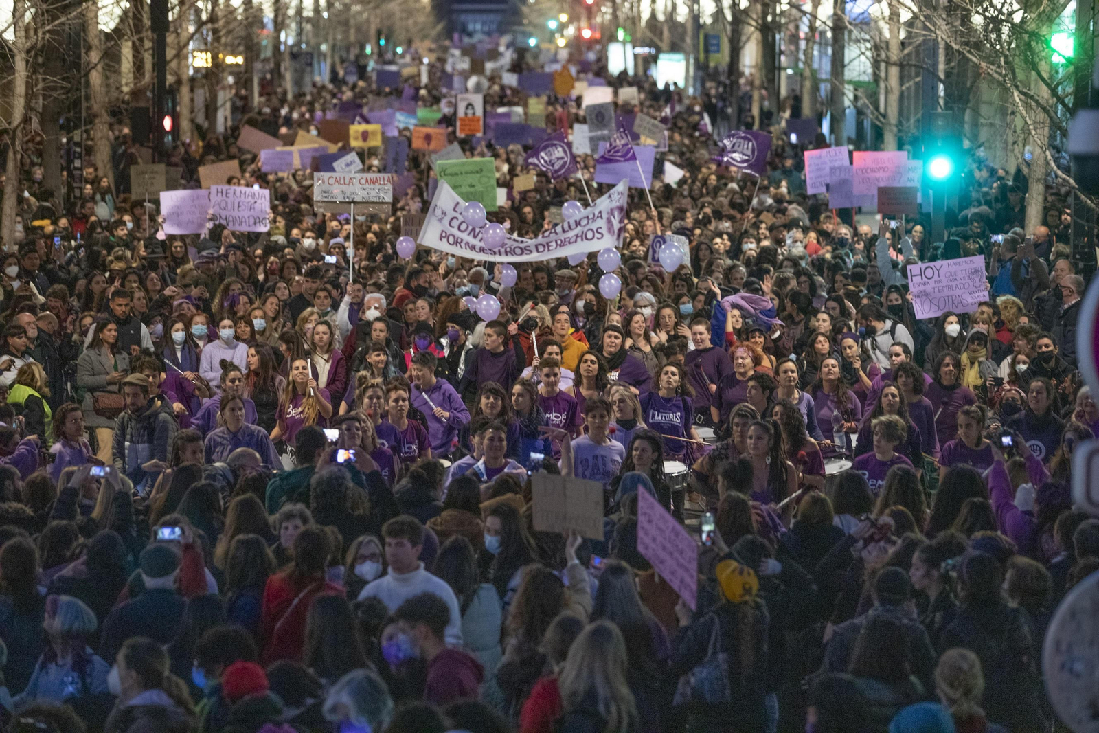 Así ha sido la multitudinaria manifestación del 8-M en Granada