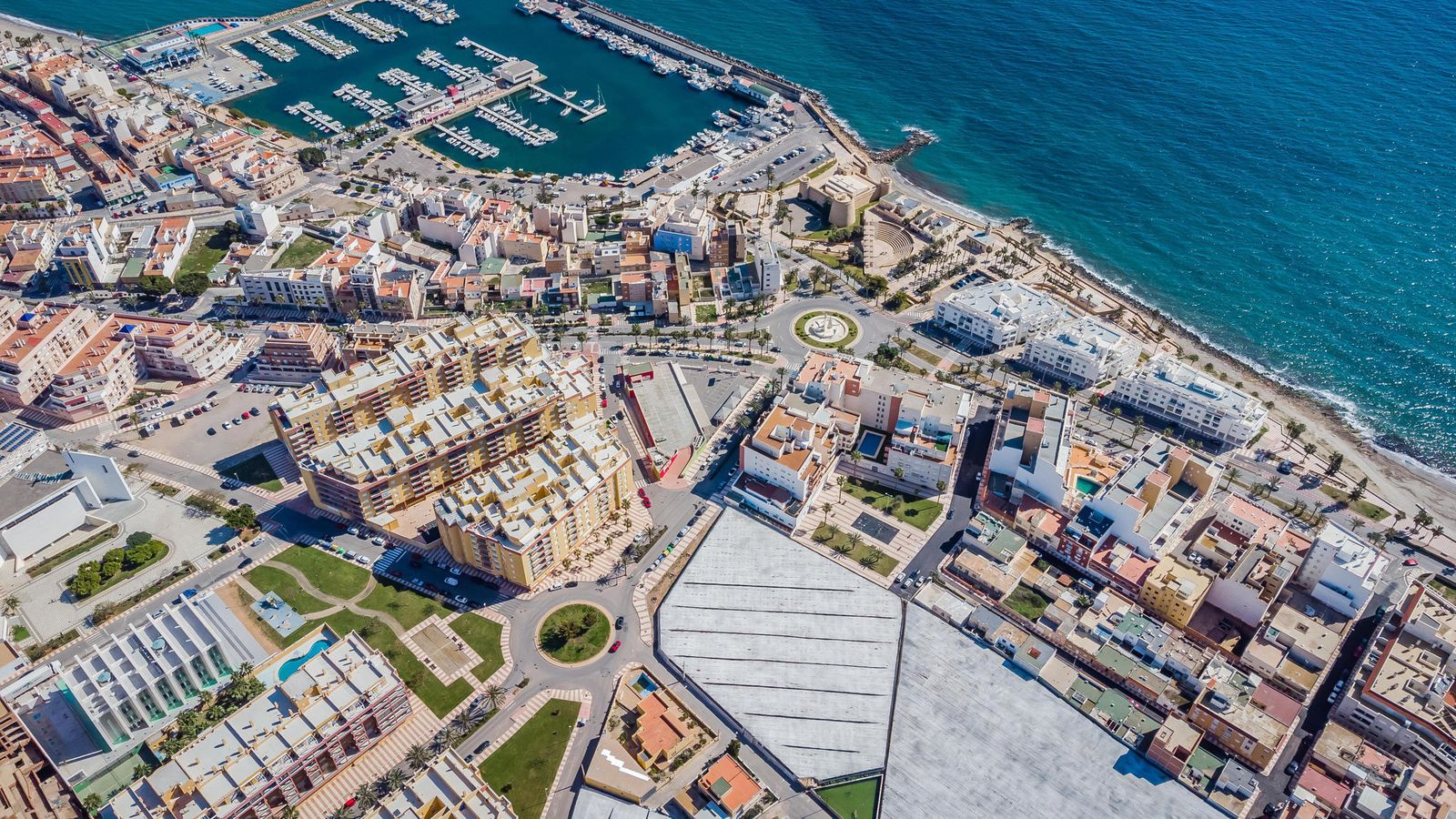 Vista aérea de Roquetas de Mar