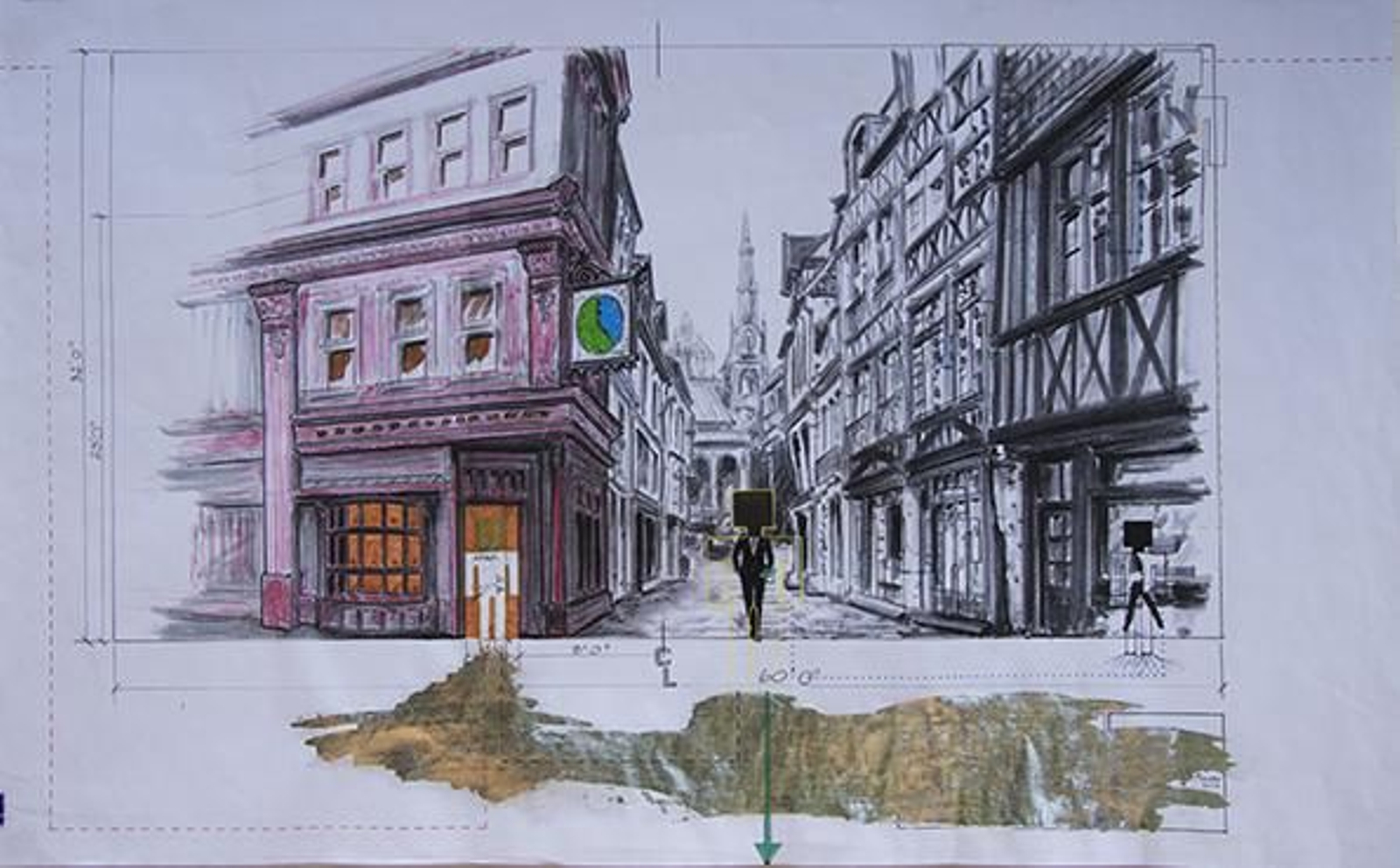 Serigrafía print y dibujo, de Juan Molero.