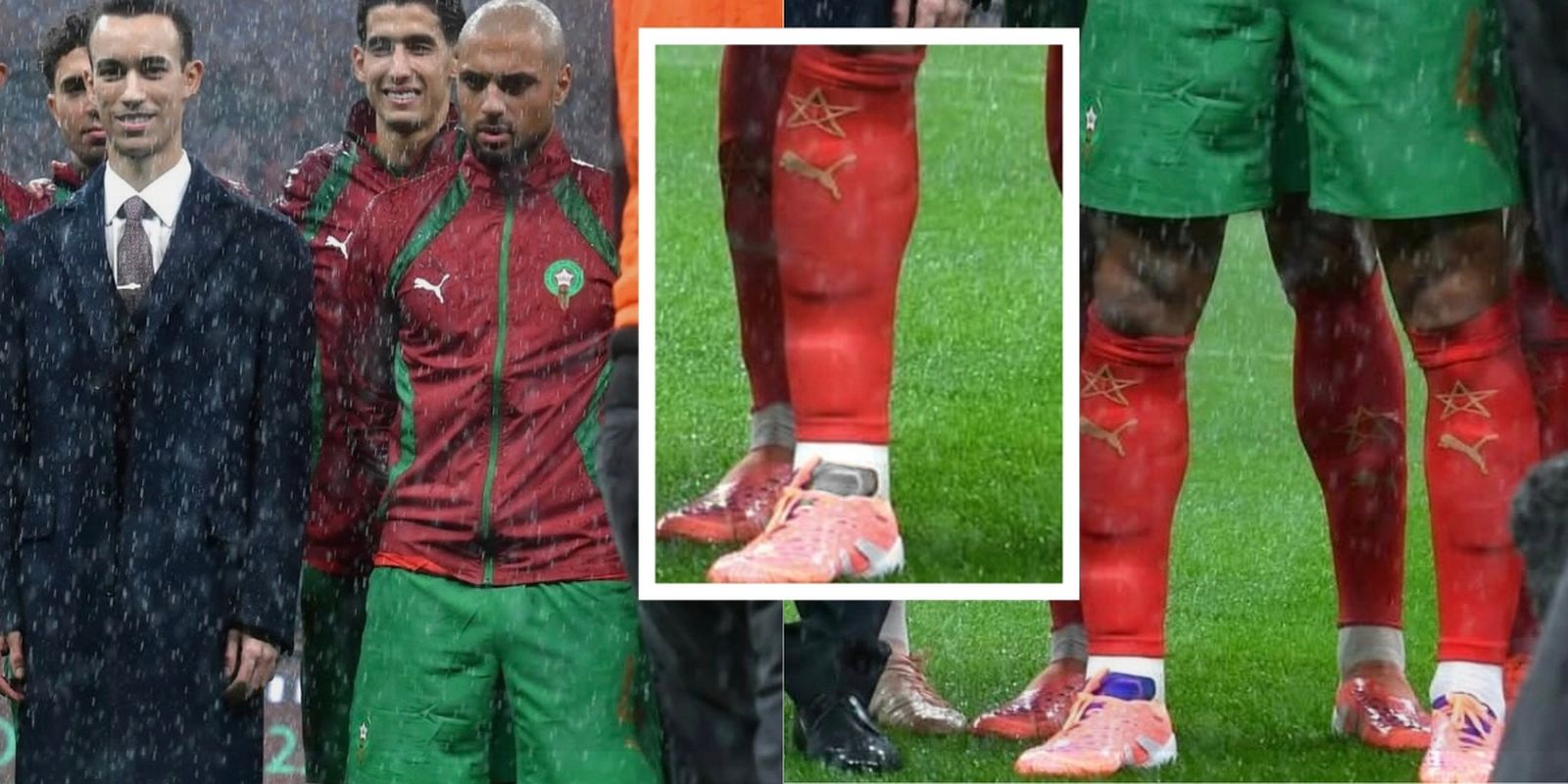 La protección especial de Amrabat en la zona de la tibia