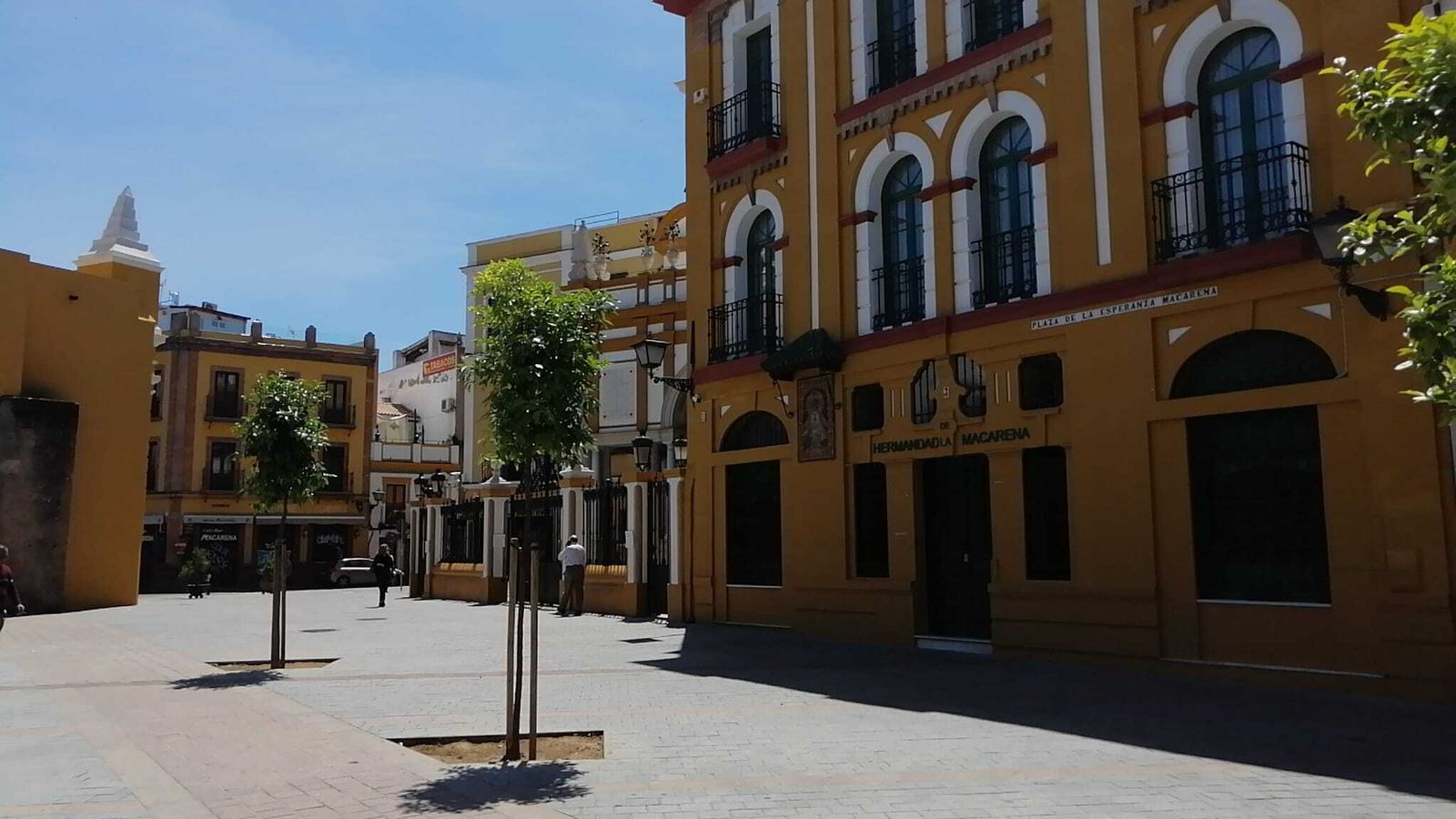 La plaza de la Esperanza Macarena, donde ha tenido lugar el apuñalamiento.