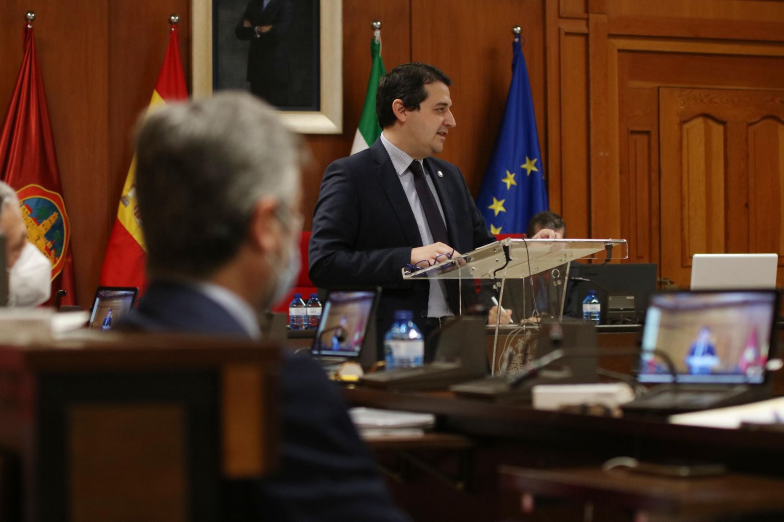 El alcalde de Córdoba, José María Bellido, durante un momento de su intervención