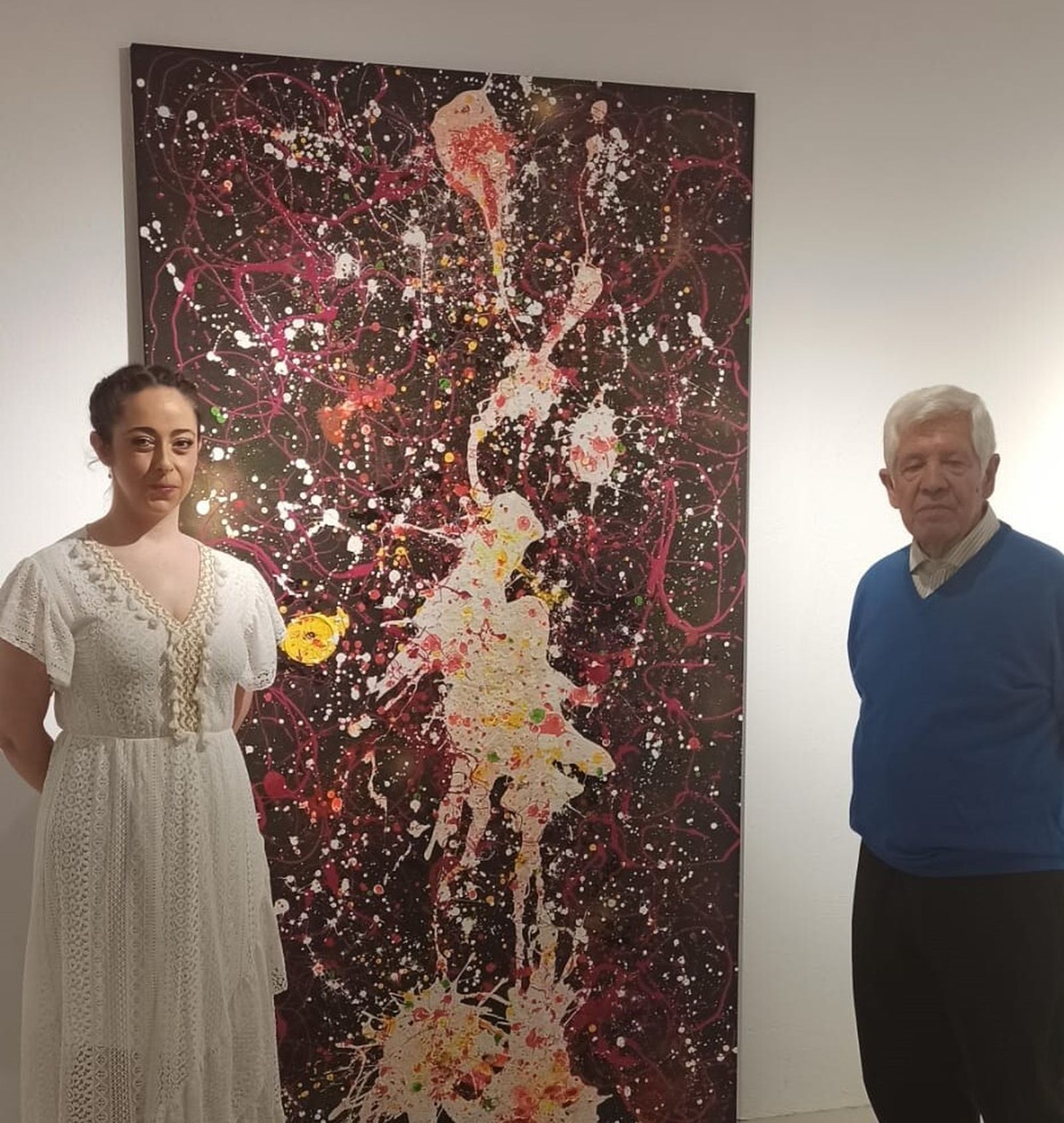 Los dos artistas durante la inauguración de la muestra