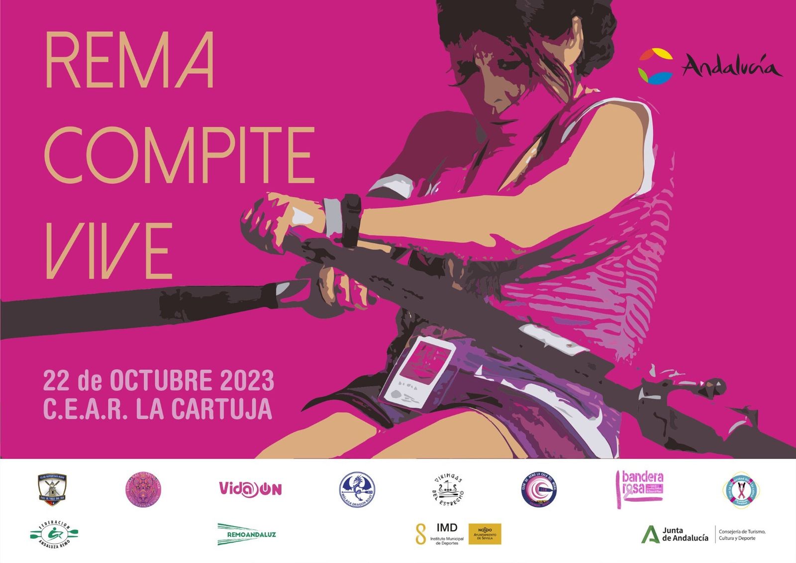 El anuncio de la actividad, organizada por la Andaluza de Remo