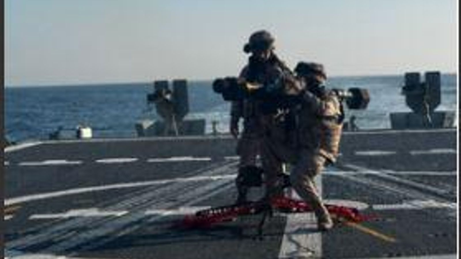 Batería Mistral en la fragata 'Reina Sofía'.