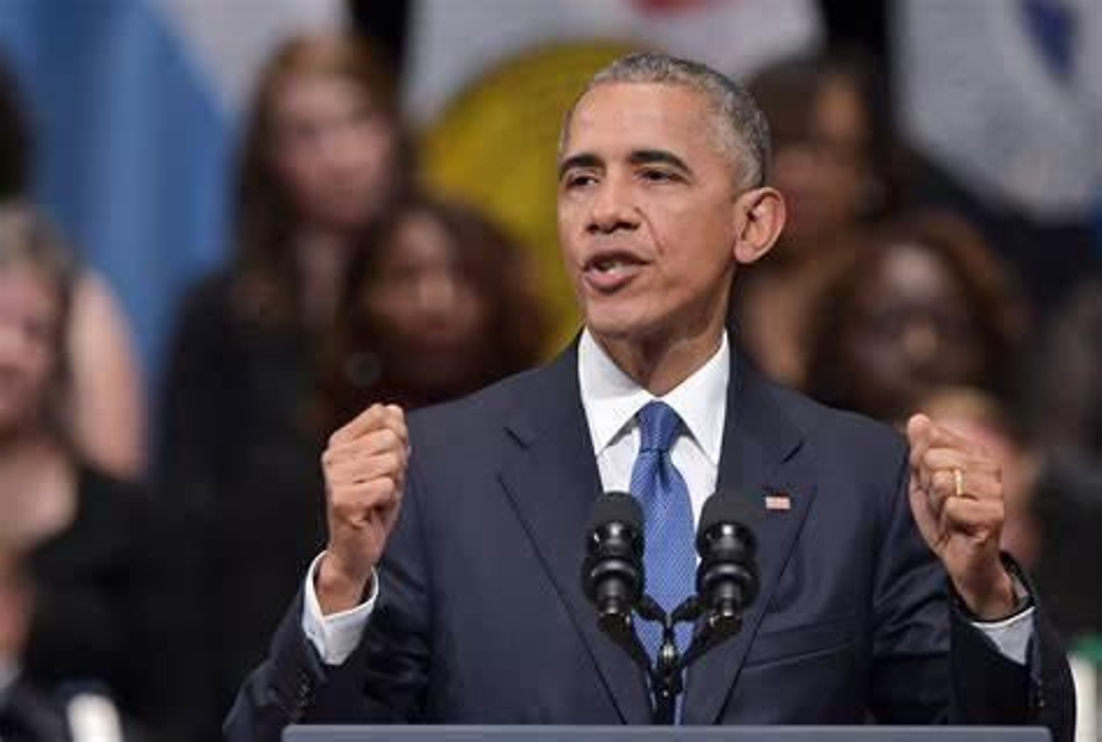 Barack Obama pronuncia un discurso en una foto de arhivo. Barack Obama pronuncia un discurso en una foto de arhivo.