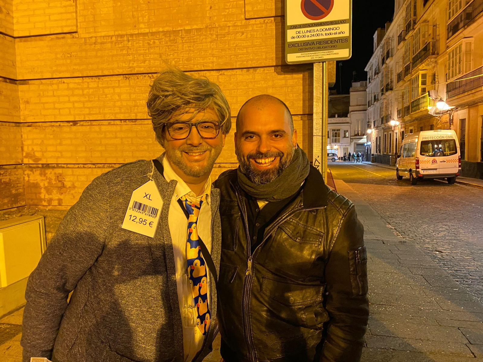 Alexis Morantes junto a Yiyo de la chirigota de Algeciras