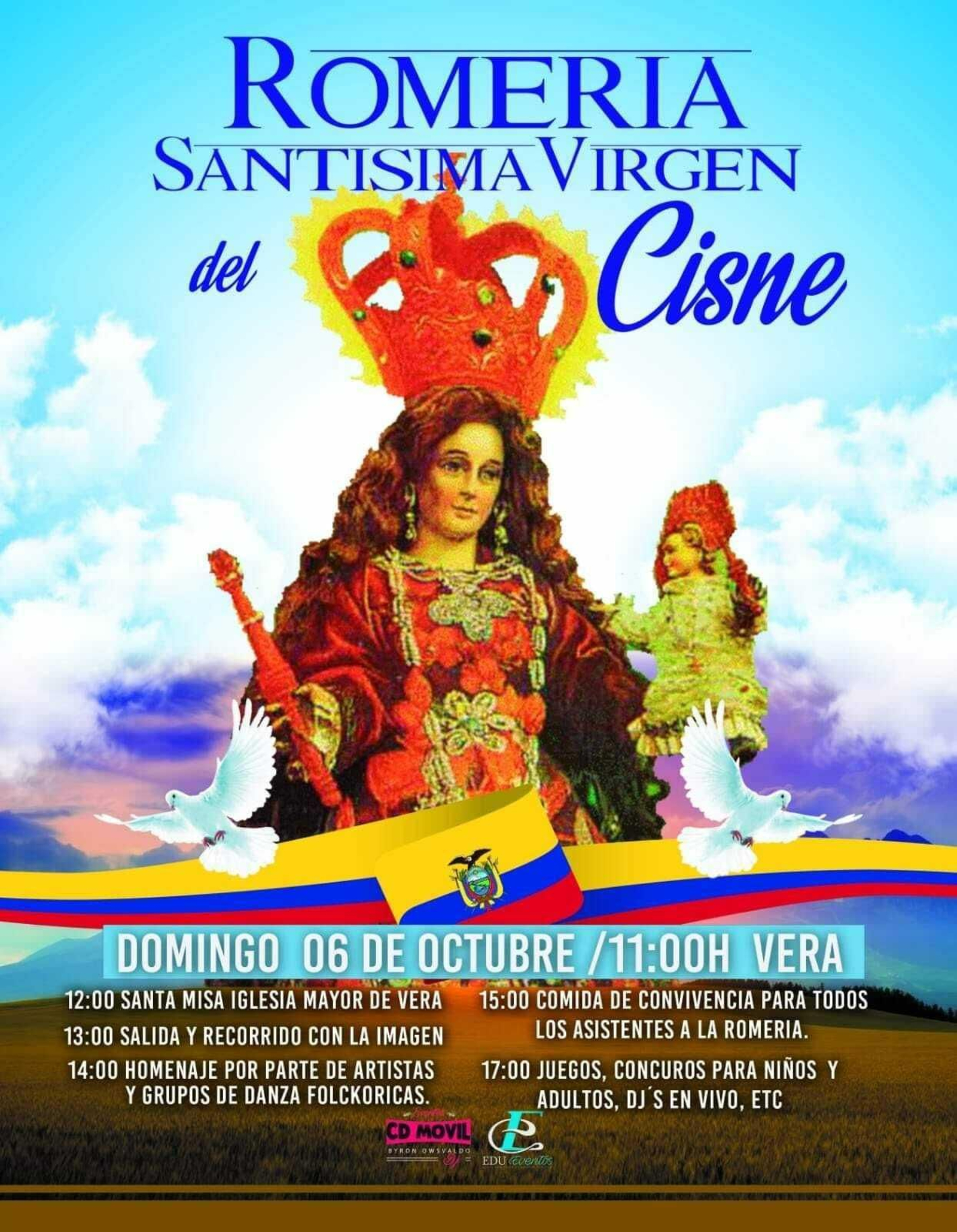 Cartel de la romería de la Virgen del Cisne.