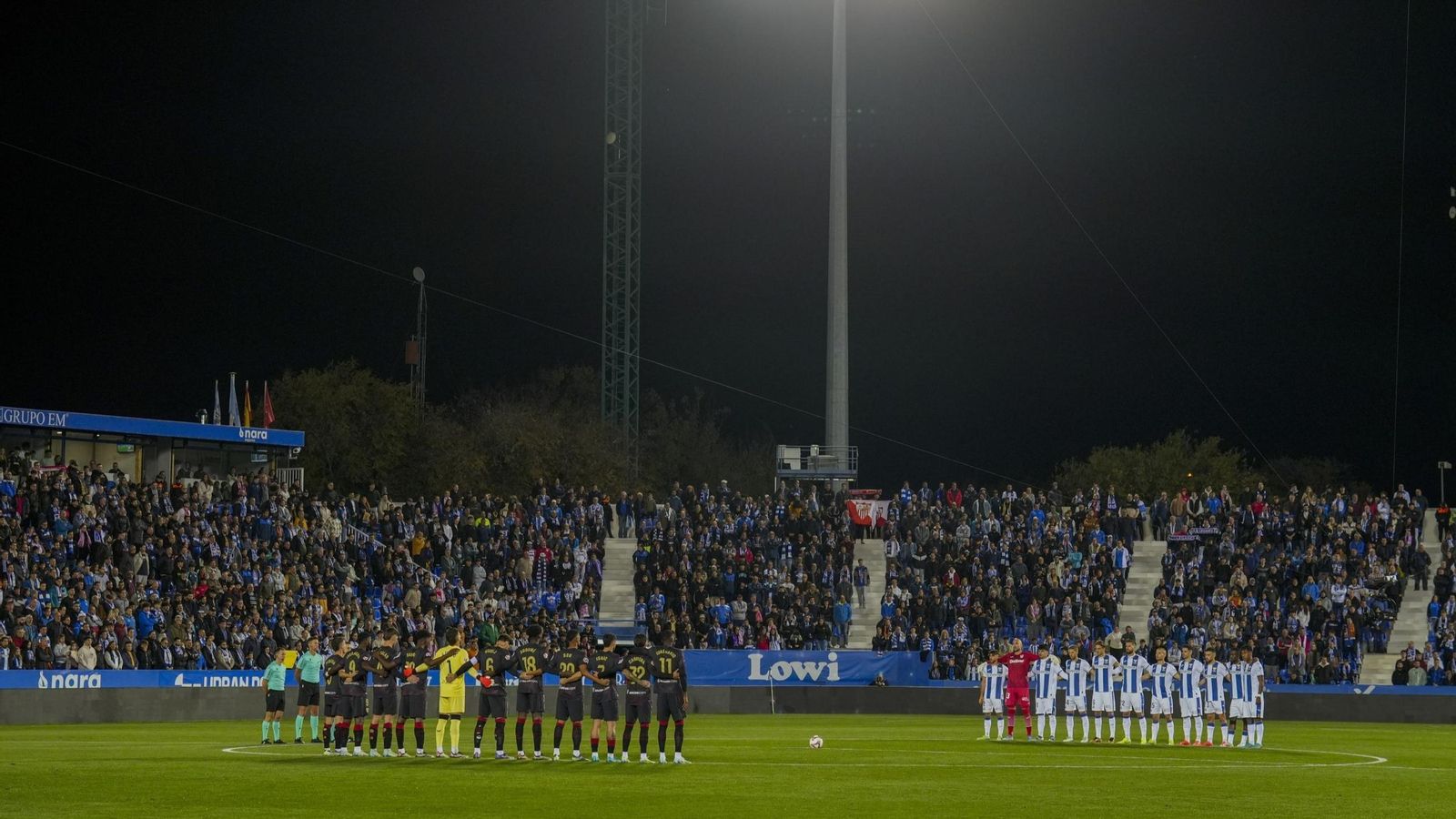 El estadio de Butarque, antes de un partido del Leganés.