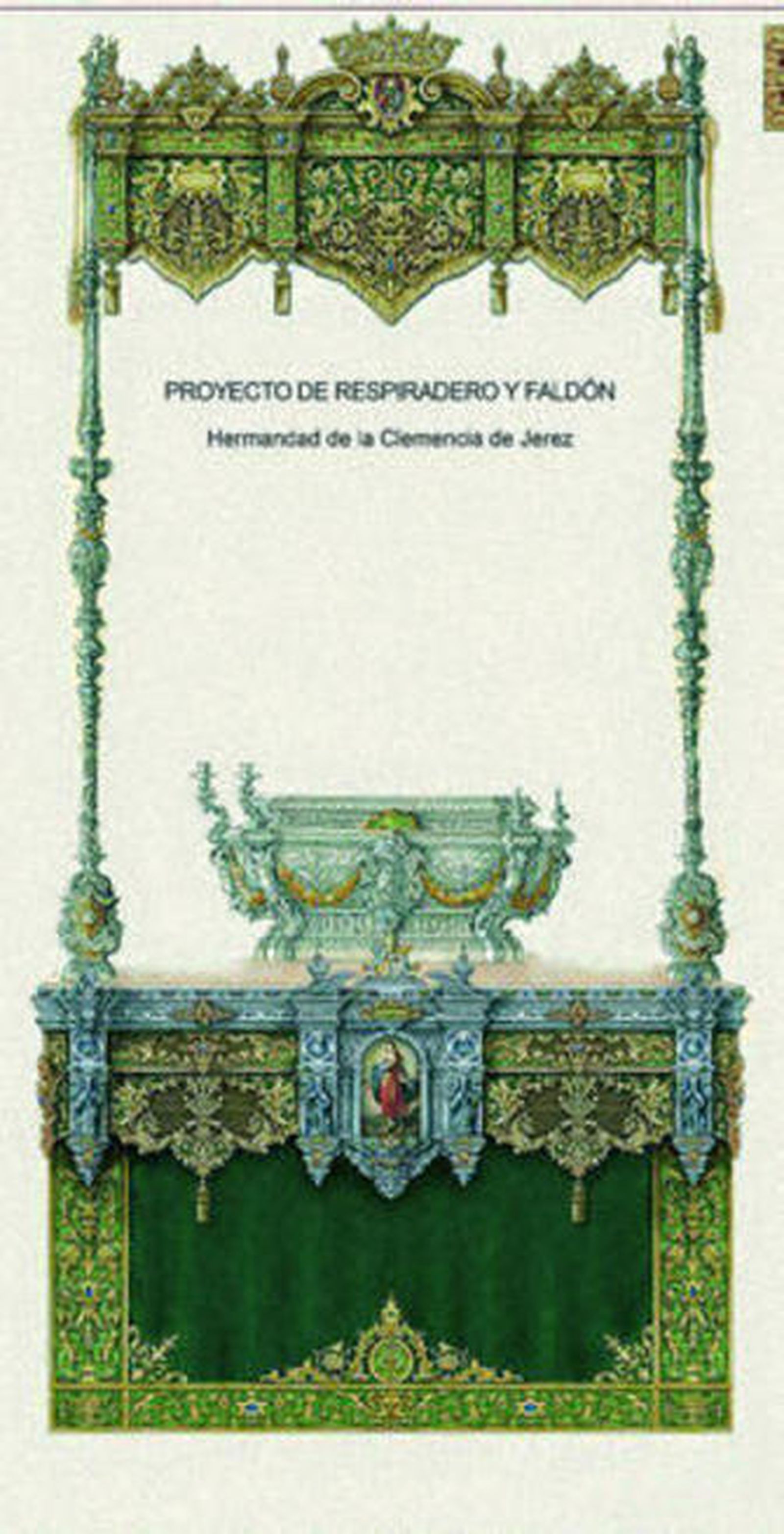 Así se verá el palio en 2017, según el boceto de Palenciano.