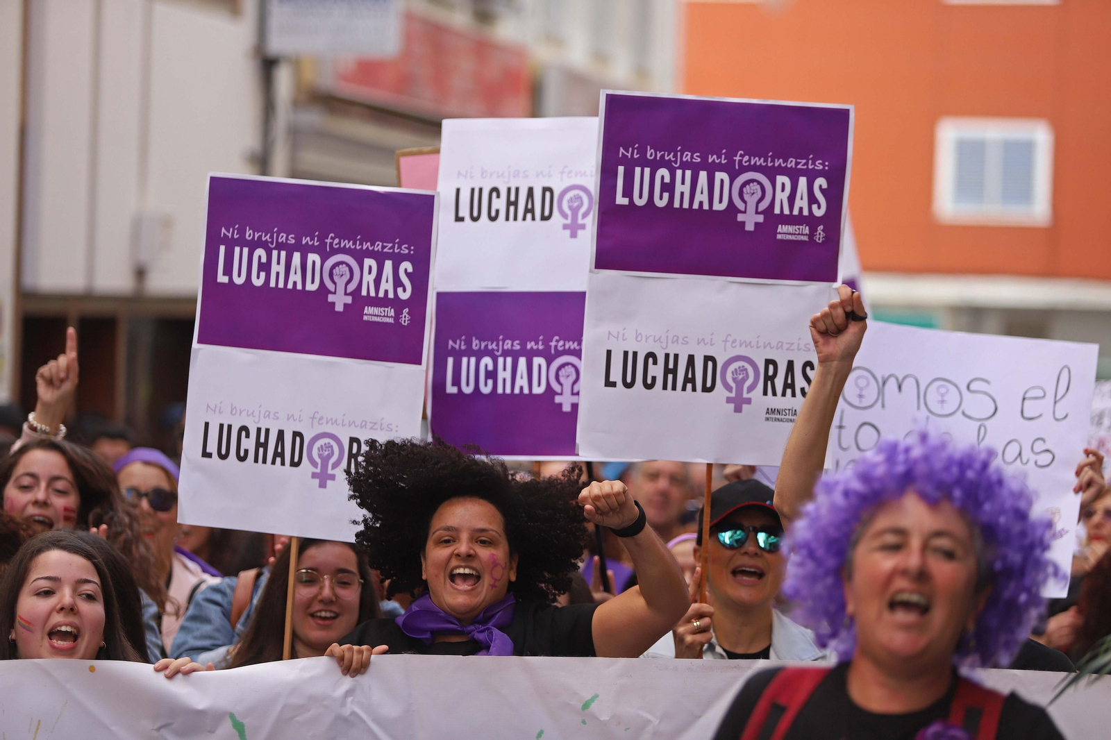 Una manifestación feminista en Algeciras.