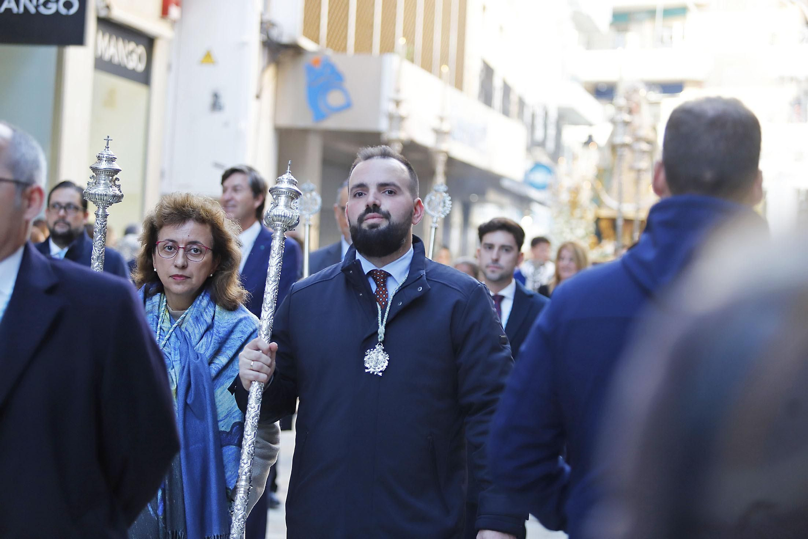 Imágenes de la procesión de la Purísima Concepción por las calles del el centro