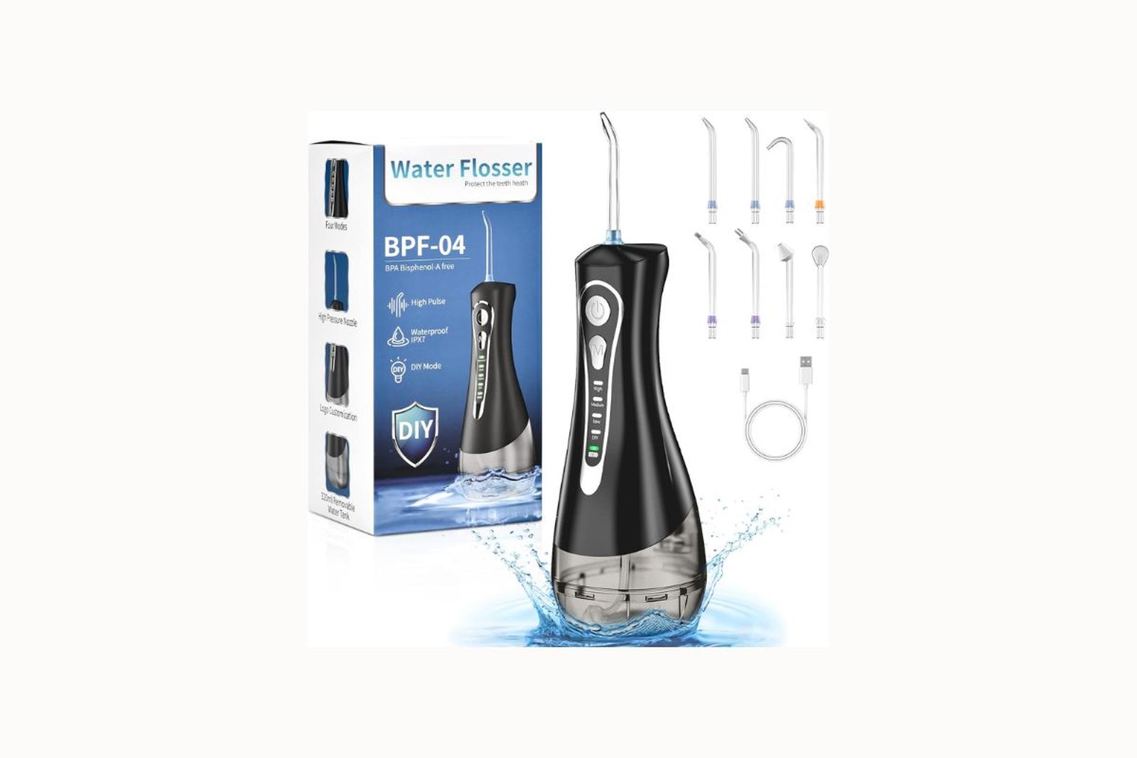 Irrigador bucal con 8 boquillas