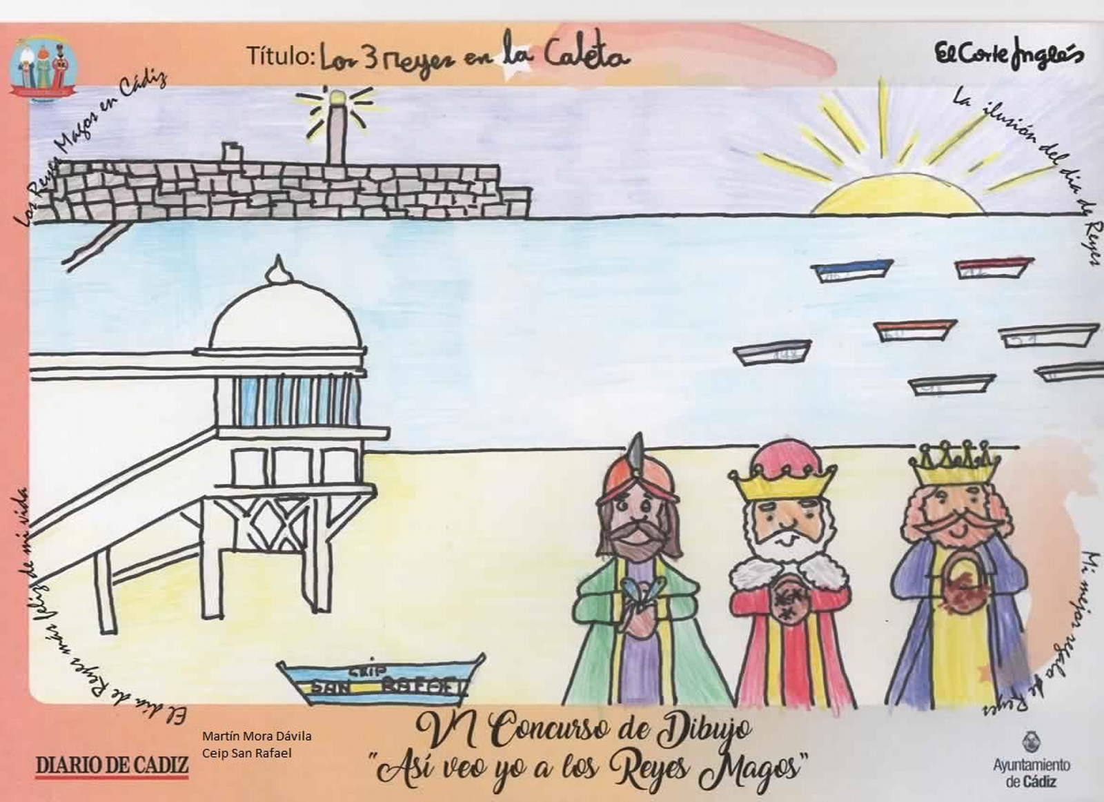 Los dibujos ganadores y semifinalistas del concurso 'Así veo yo a los Reyes Magos' en Cádiz.