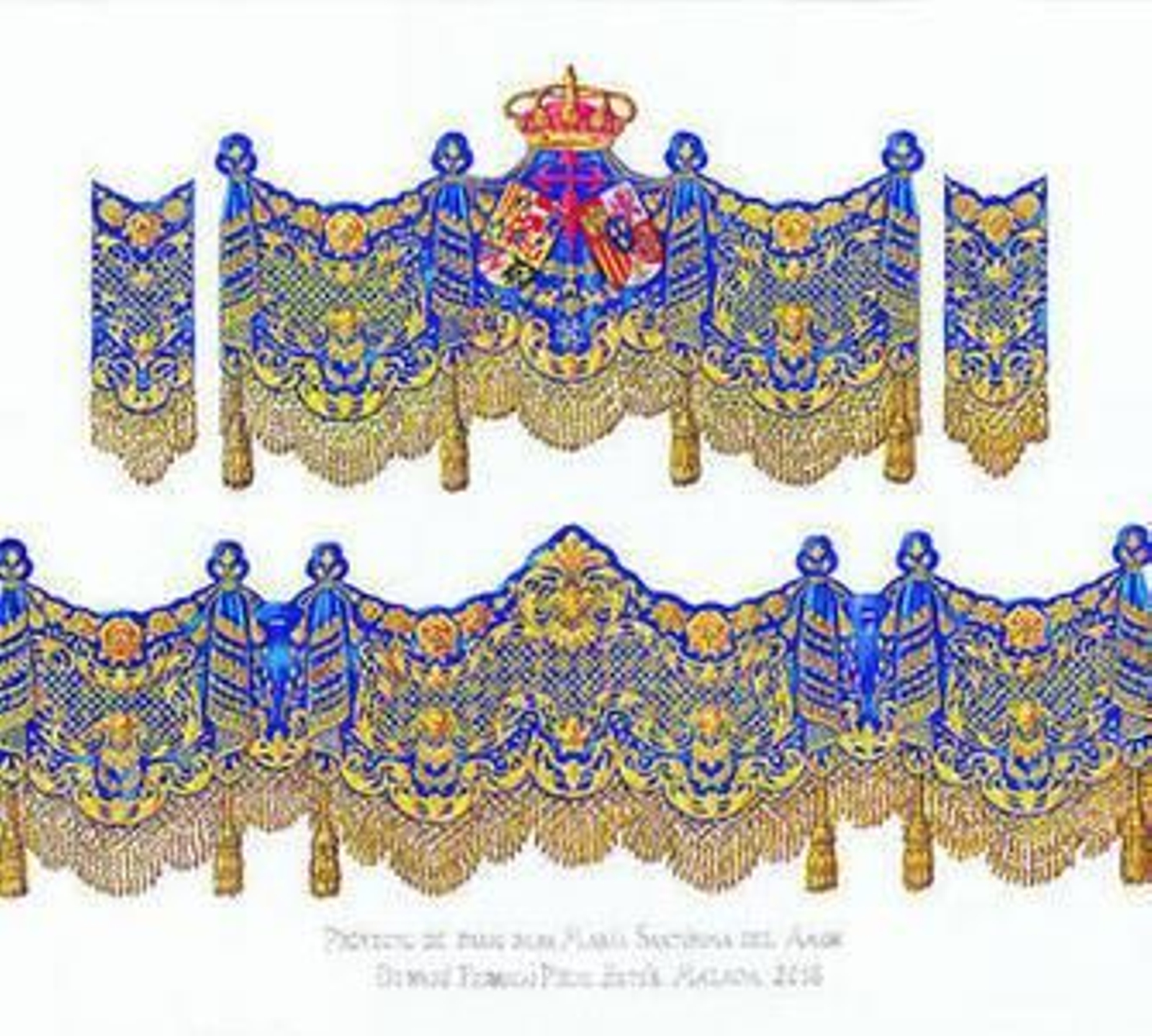 Frontal y trasera del nuevo palio, realizado por Fernando Prini.