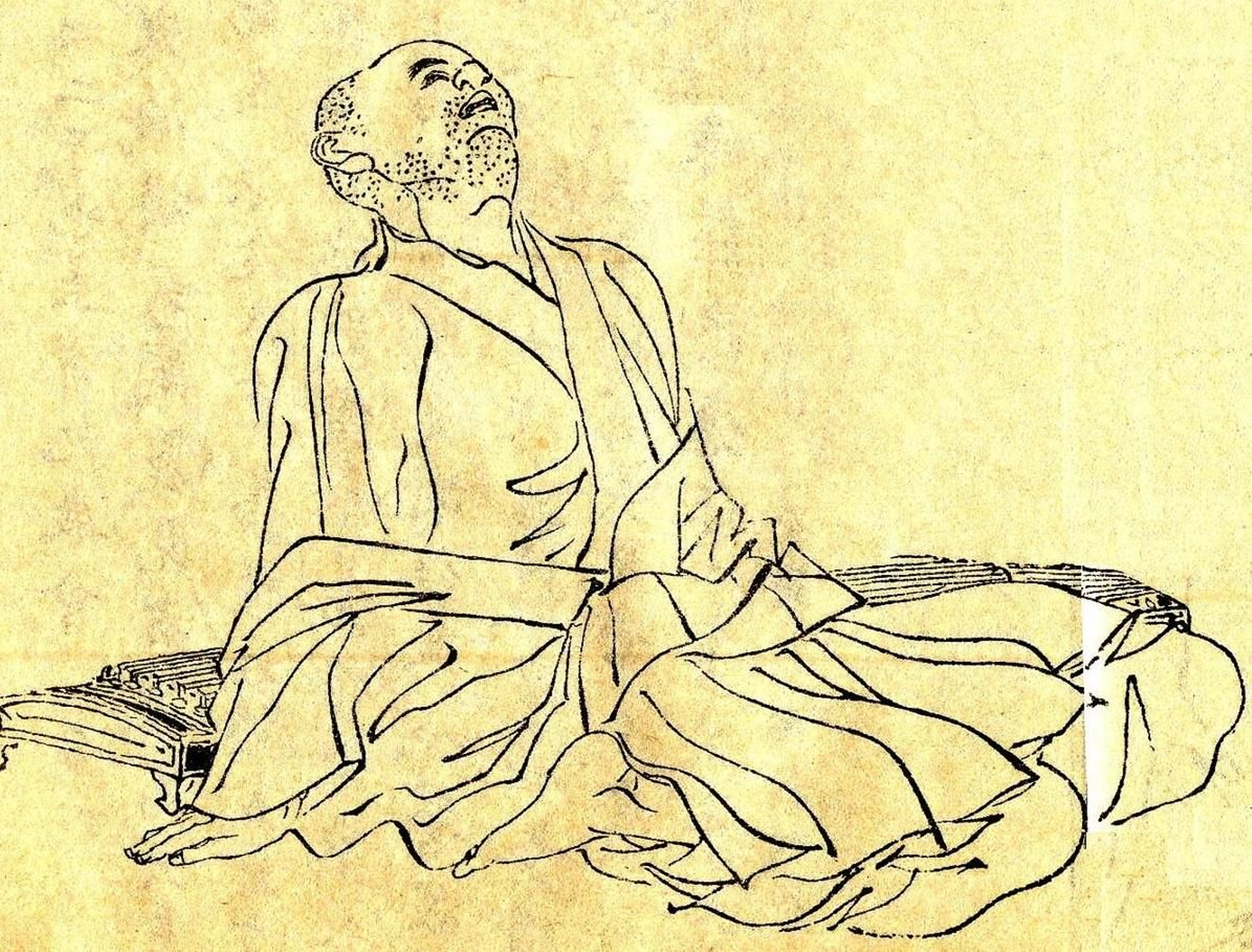Kamo no Chomei (1155-1216) retratado por el artista Kikuchi Yosai.