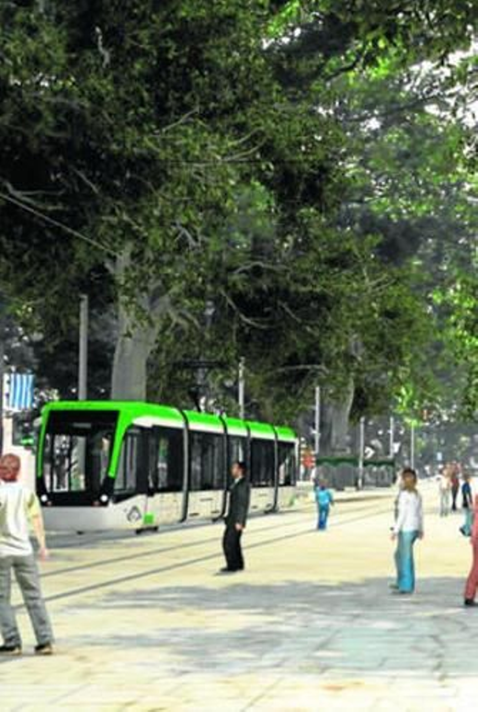 Infografía de la propuesta en superficie del Metro, en la Alameda.